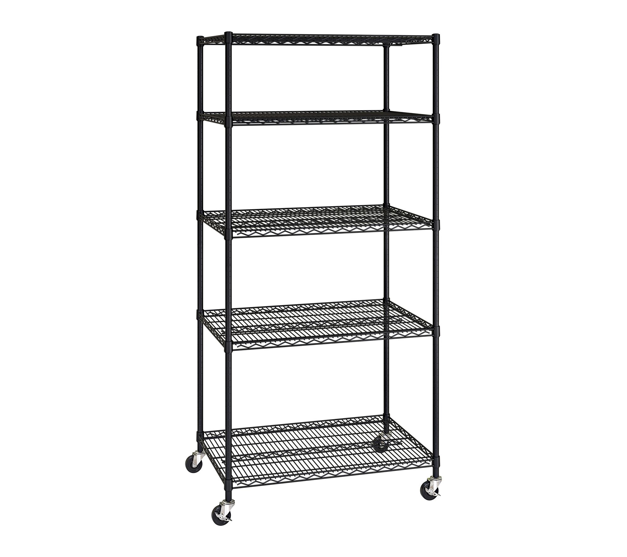 Seville Classics 5 Tier Wire Shelving, 36" W x 24" D x 76" H