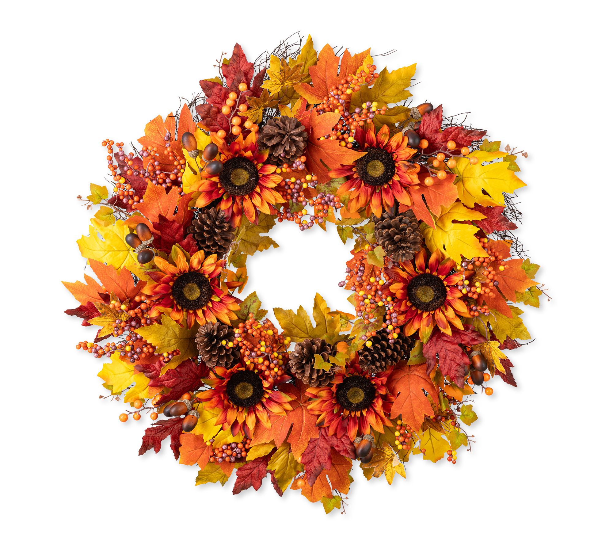 Glitzhome 30"D Fall Oversized Sunflower Wreath