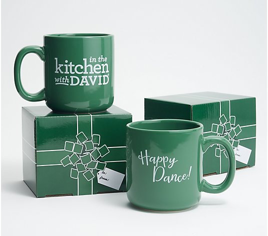 Set of (2) In the Kitchen with David 18-oz Mugs 