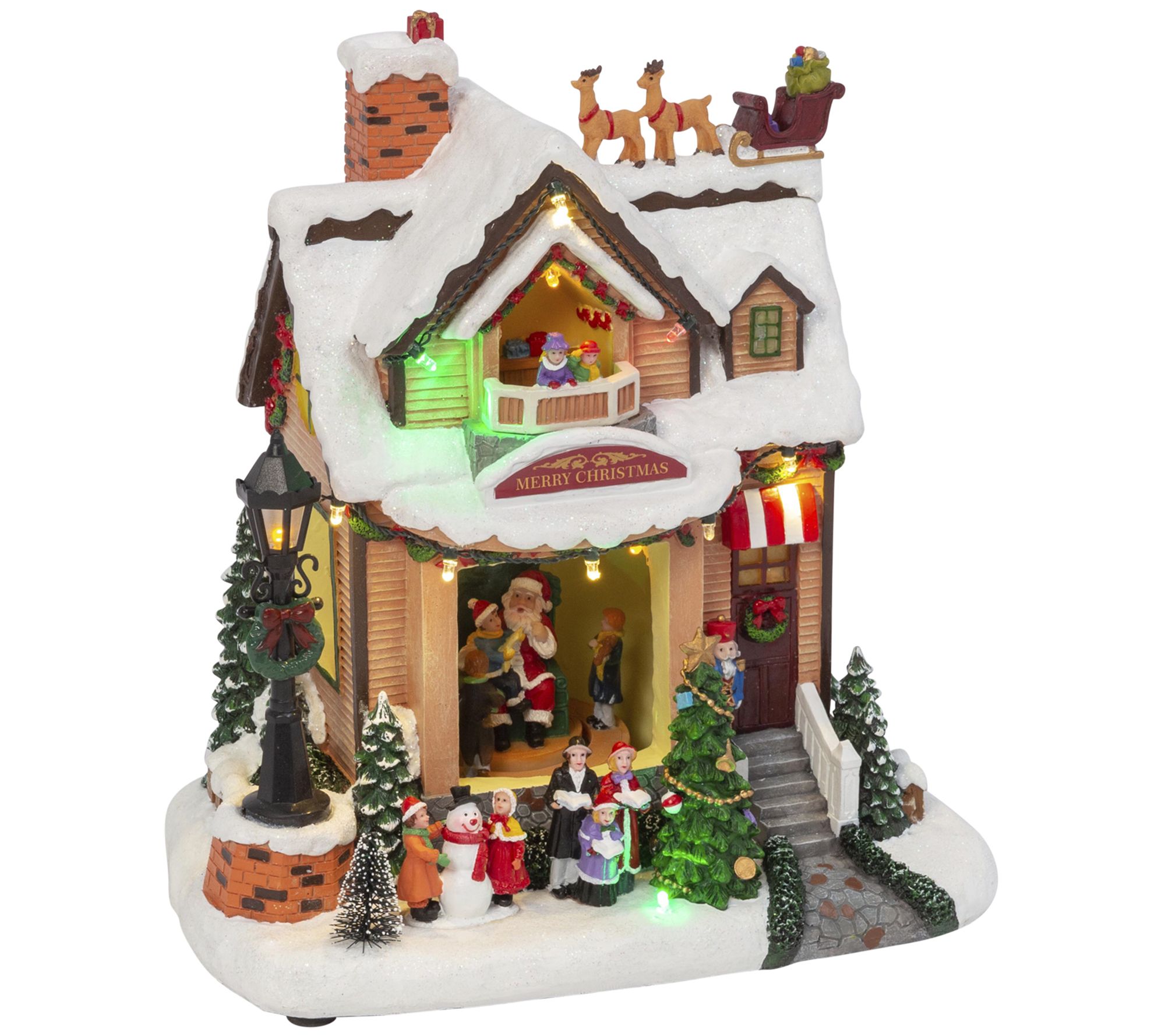 10.63in Lighted Musical Holiday House by Gerson Co