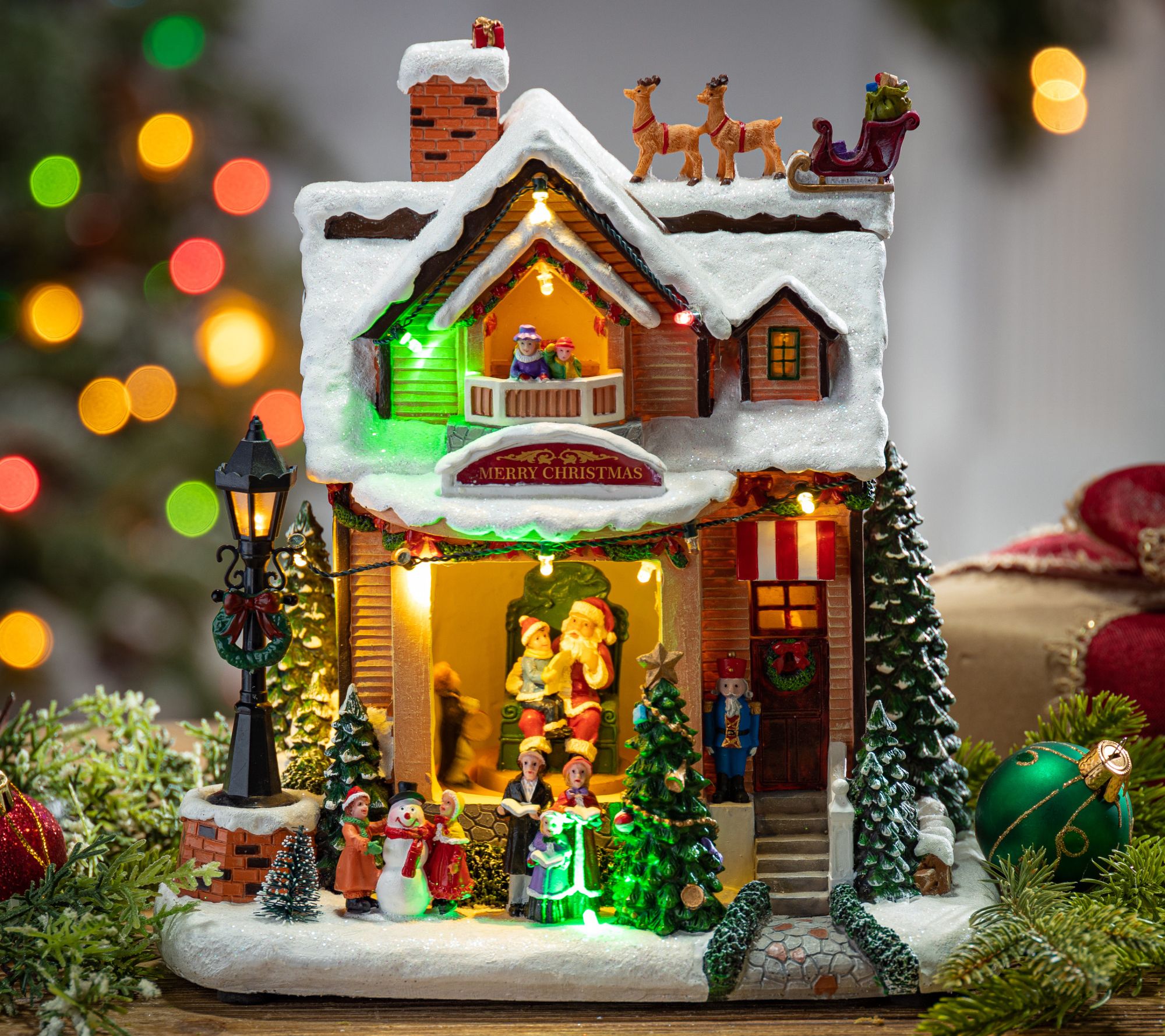 10.63in Lighted Musical Holiday House by Gerson Co