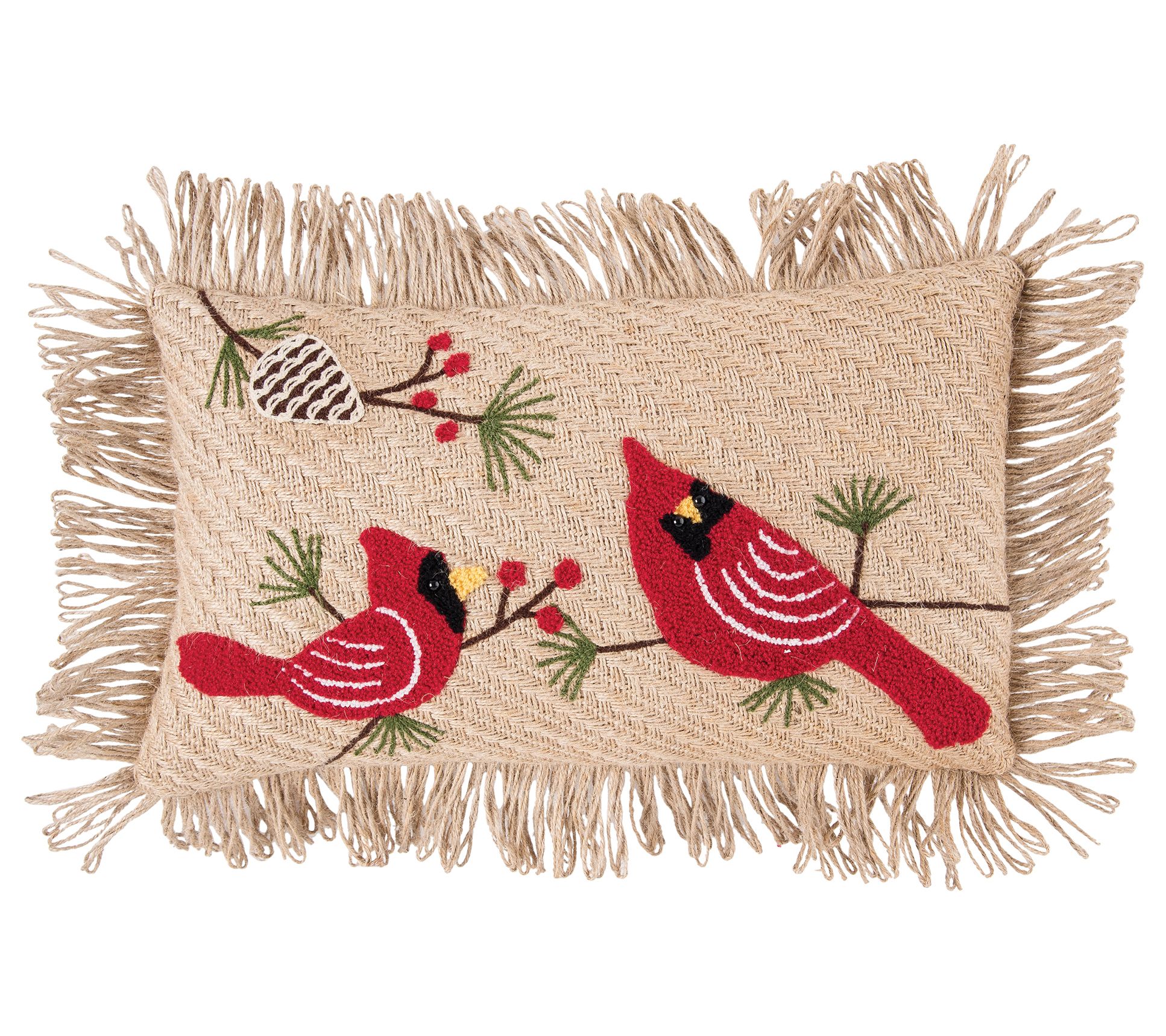 10" x 16" Cardinals Throw Pillow by Valerie