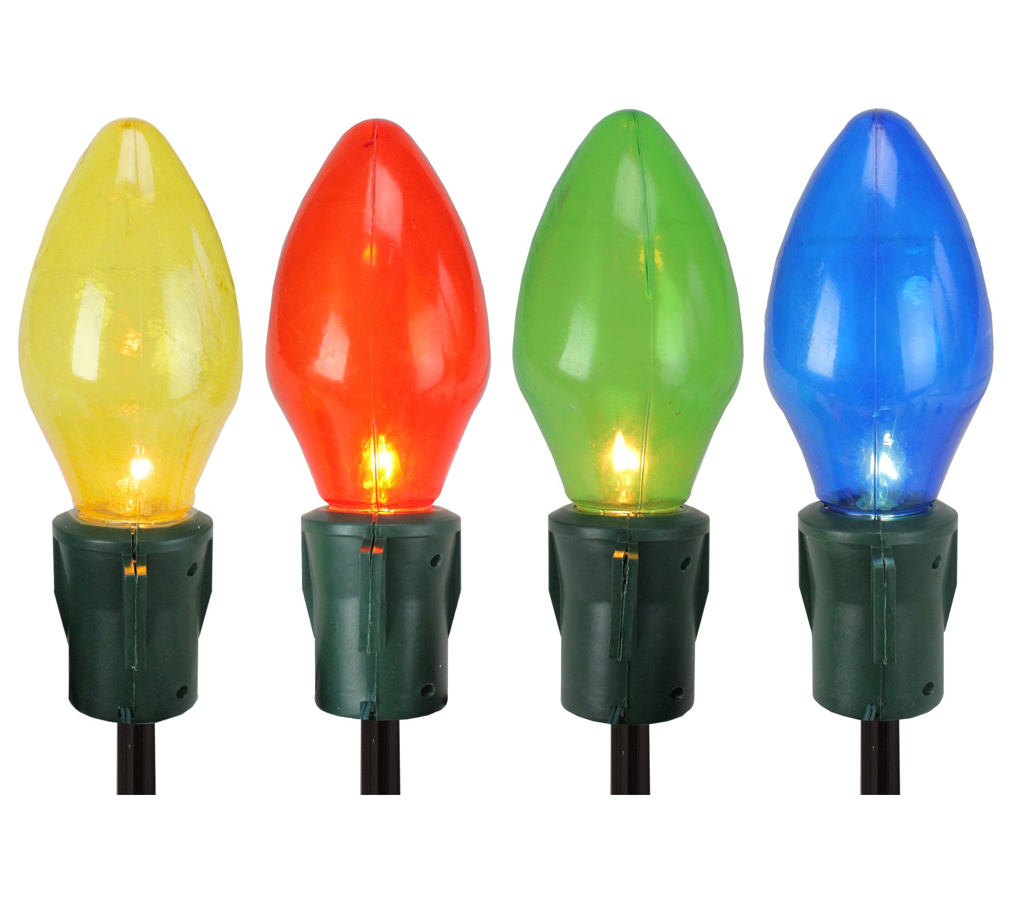 Northlight Set of 4 Multicolor C7 Bulb Pathwayarker Stakes