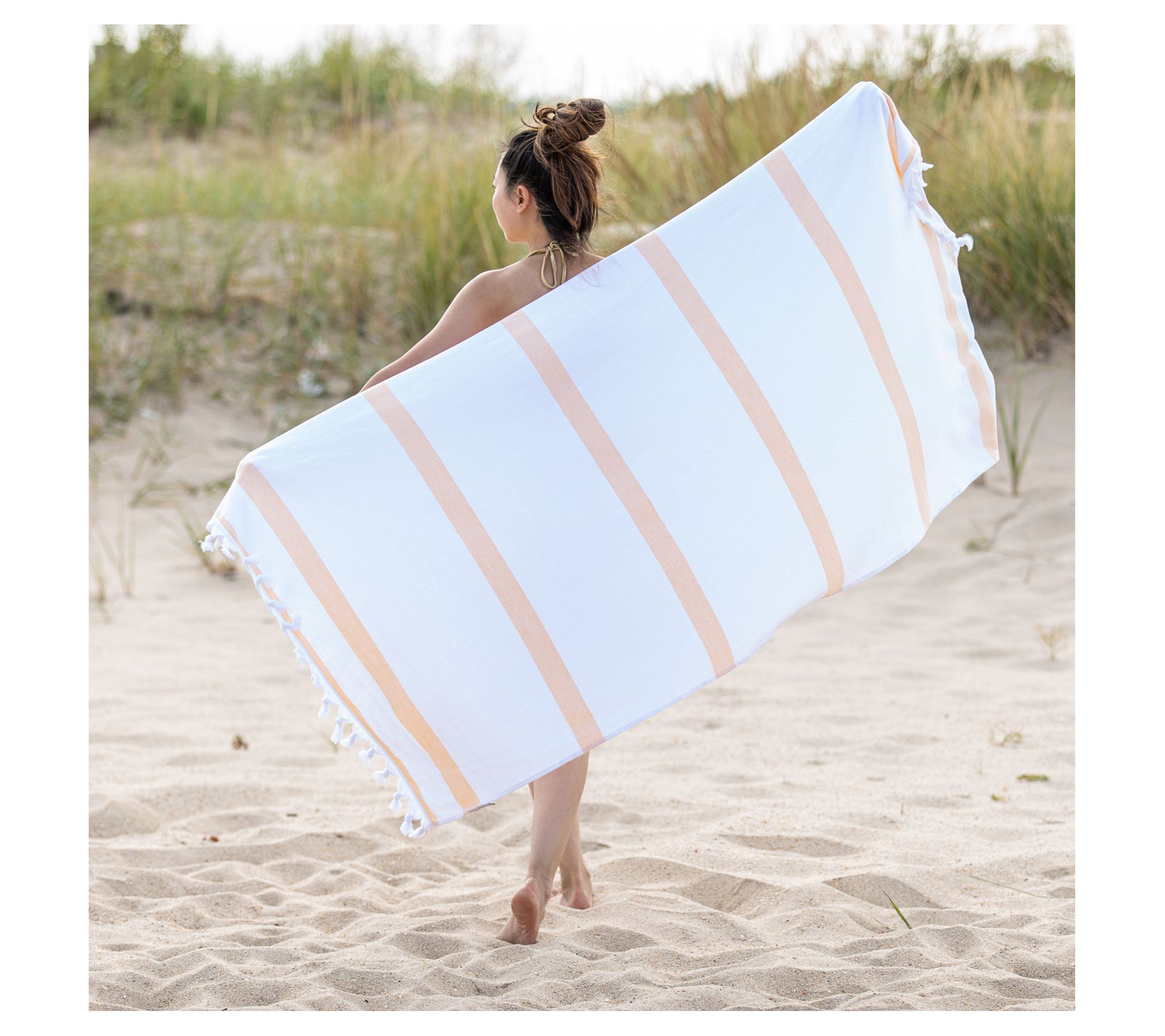Superior Tropical Oversized Stripe Fouta BeachTowel