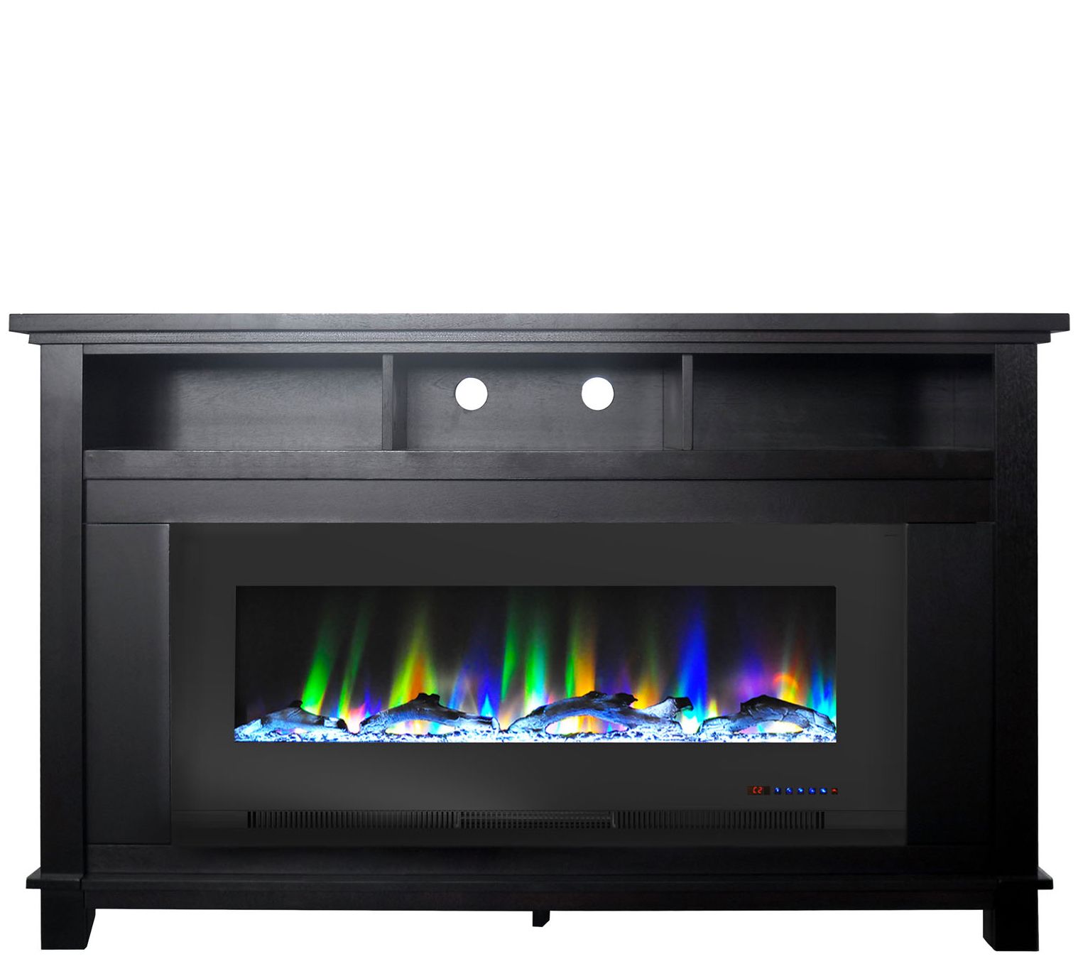 Cambridge San Jose Fireplace Tv Stand W Log Display Qvc Com