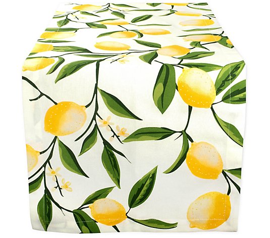 Design Imports Lemon Bliss Print Table Runner 14" x 108"