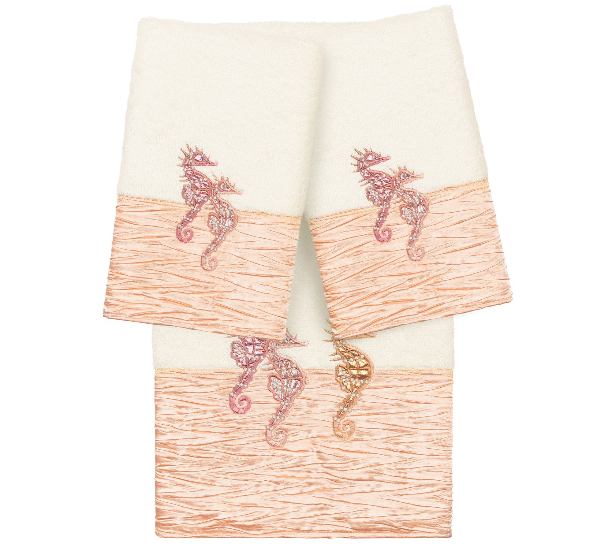 Linum Home Textiles Sofia 3pc Embellished TowelSet