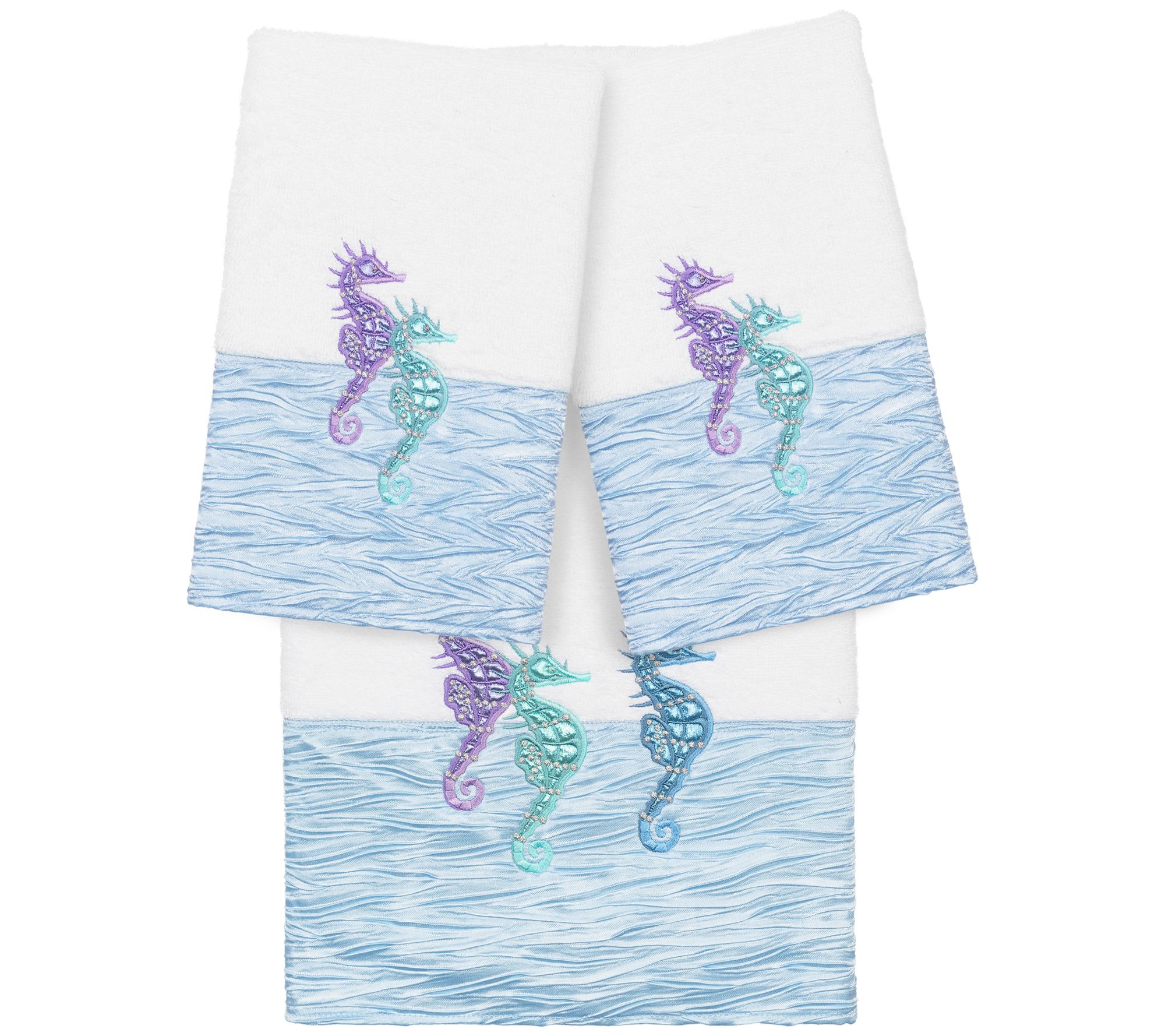 Linum Home Textiles Sofia 3pc Embellished TowelSet