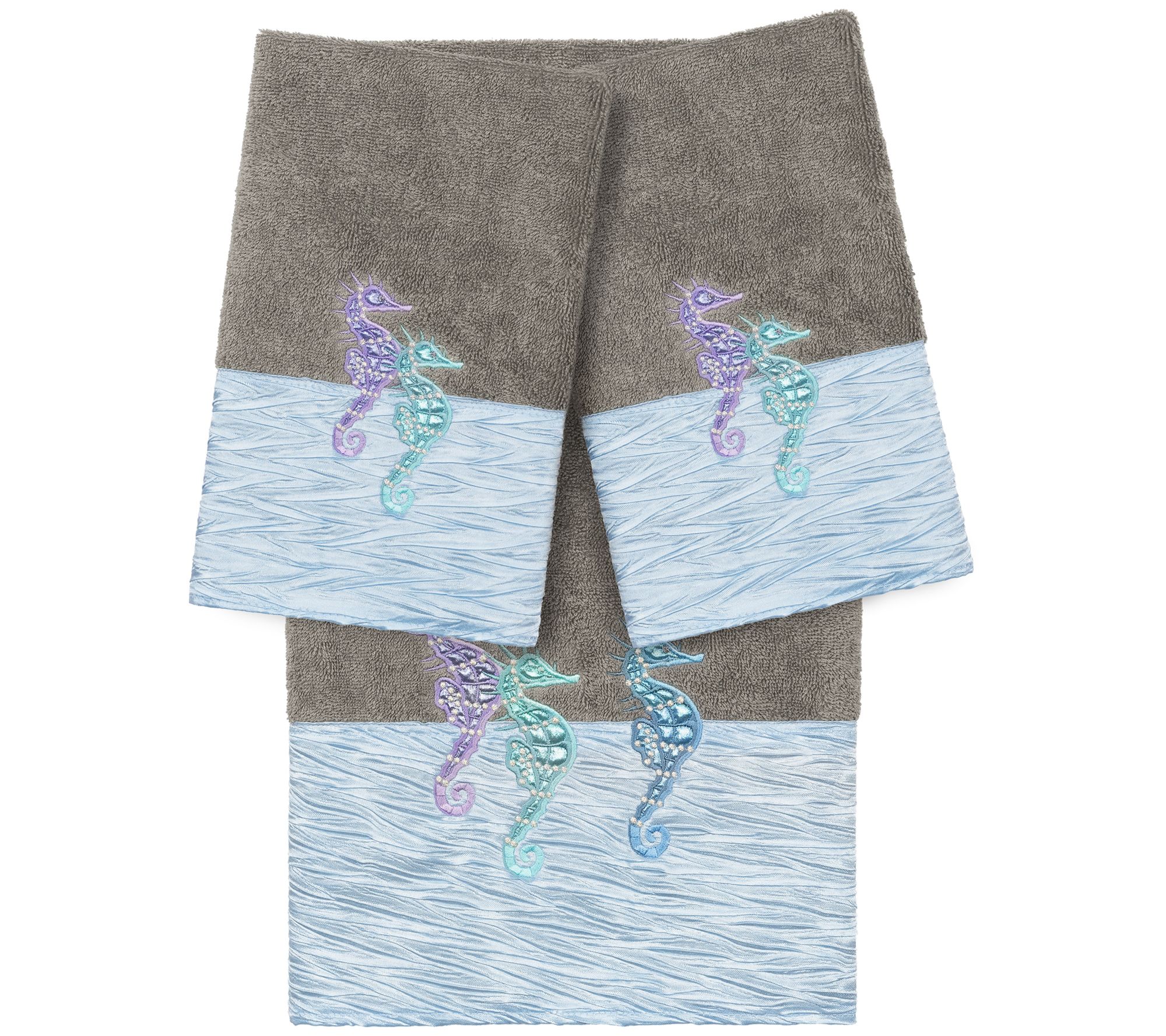Linum Home Textiles Sofia 3pc Embellished TowelSet
