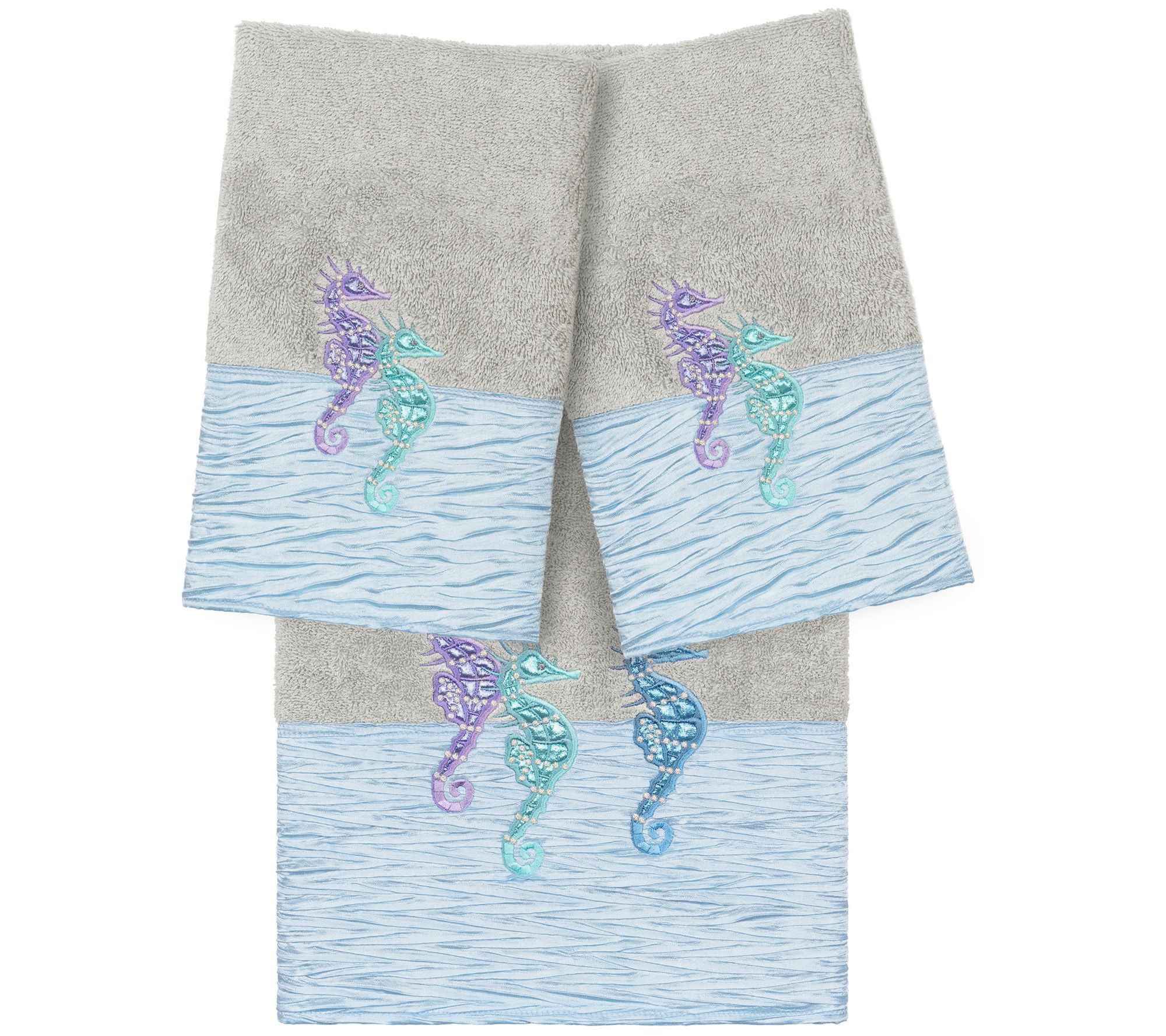 Linum Home Textiles Sofia 3pc Embellished TowelSet