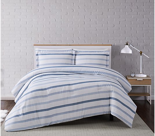 Truly Soft Waffle Stripe Full/Queen 3 Piece Comforter Set