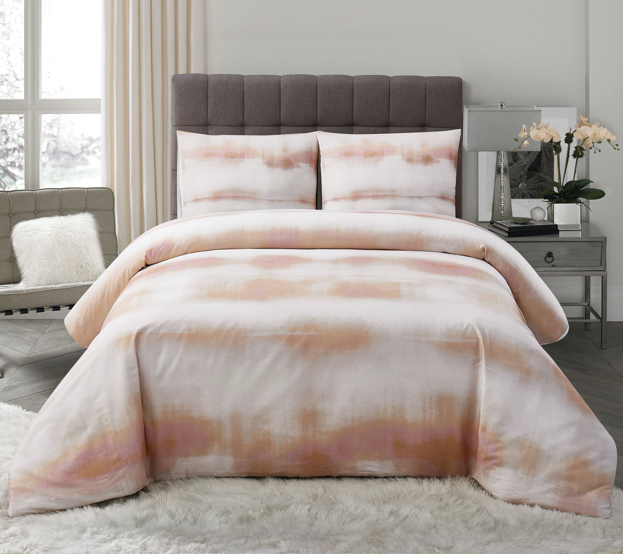 Vince Camuto Como Full Queen 3 Piece Duvet Cover Set Qvc Com