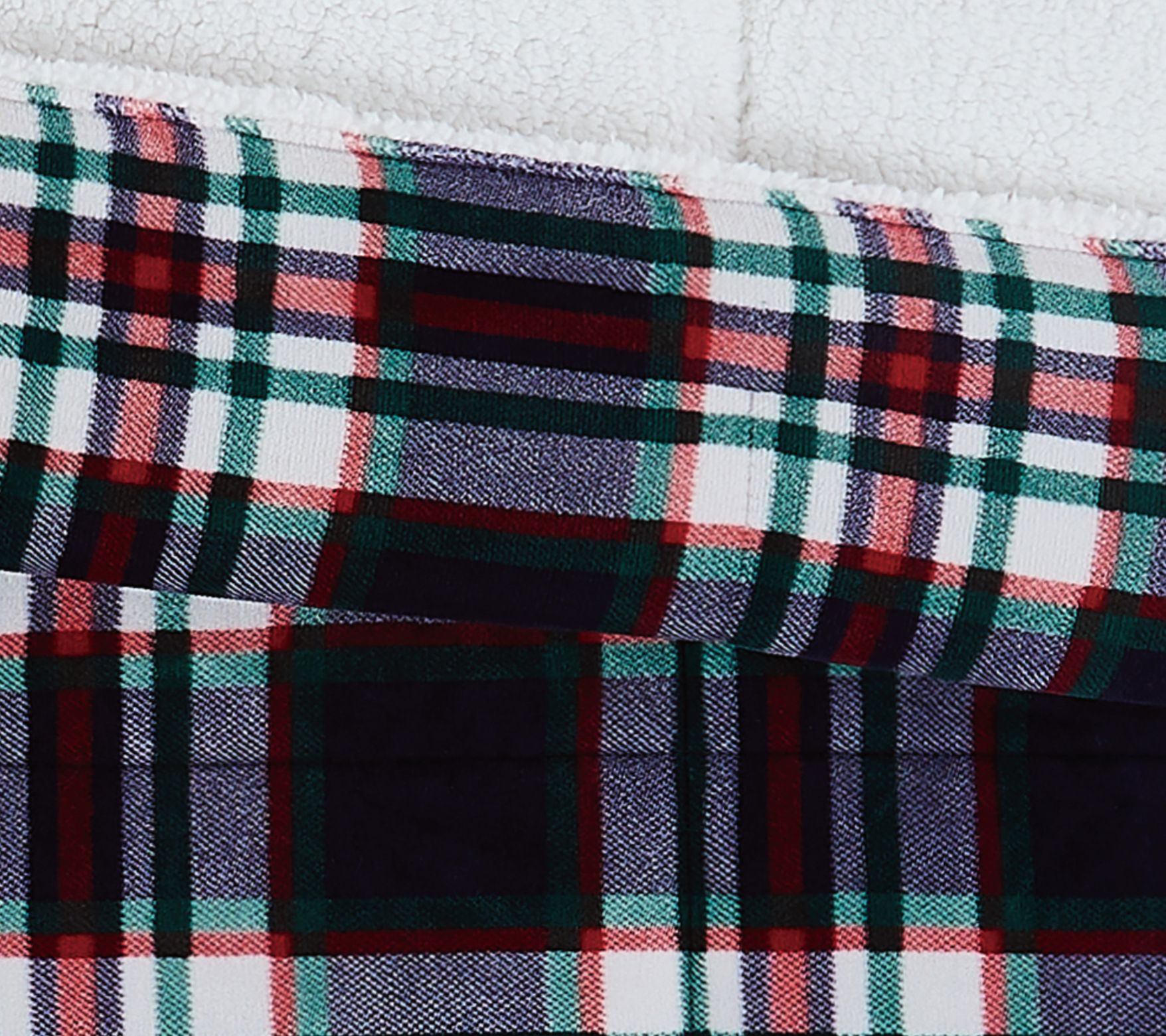 London Fog Faux Fur Plaid Twin/TXL 2 Piece Comforter Set