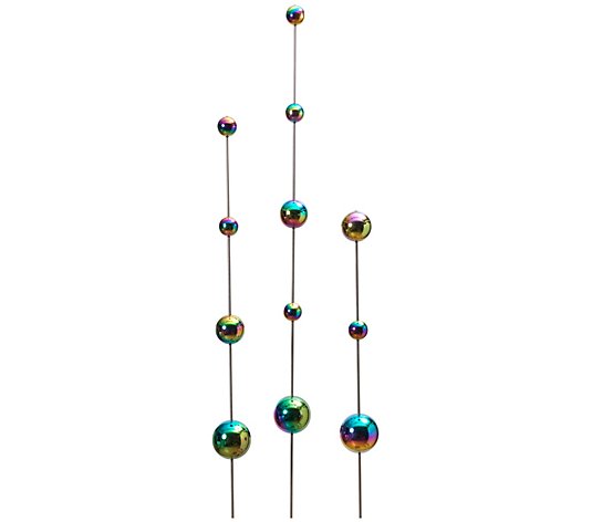 Iridescent Garden Sphere Yard Stakes by GersonCo.