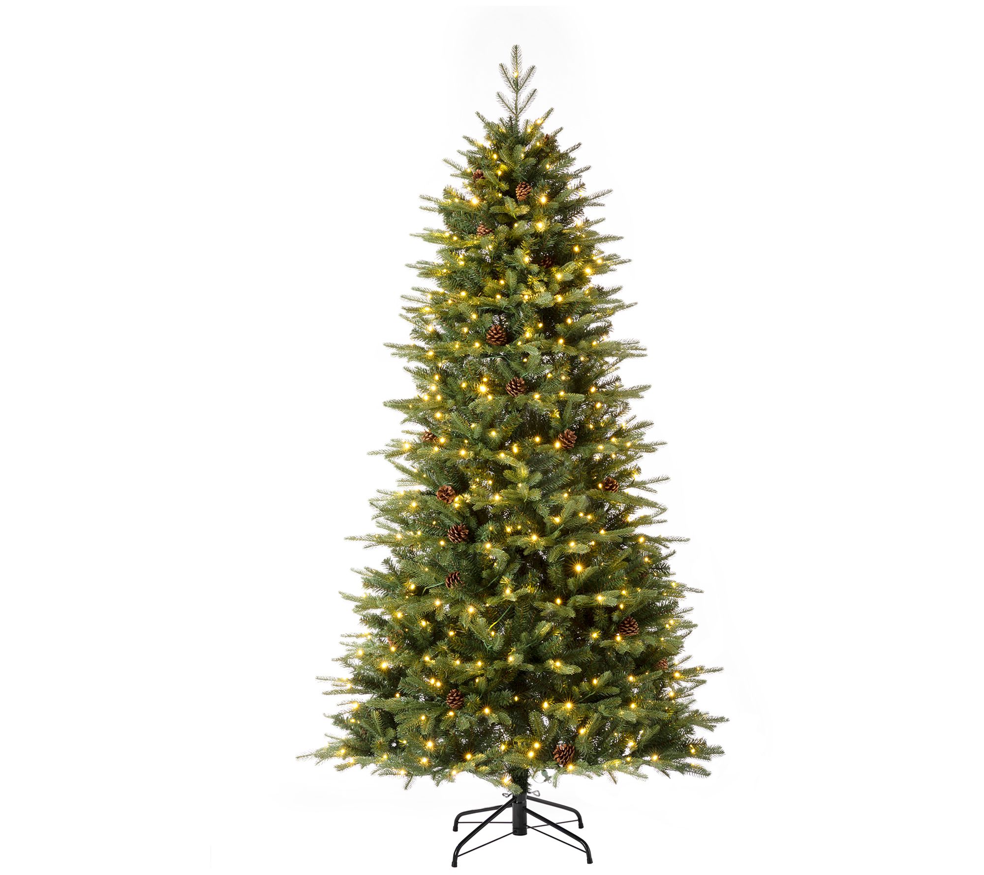 Glitzhome 8ft/10ft Pre-Lit Deluxe White Pine Slim Christmas Tree