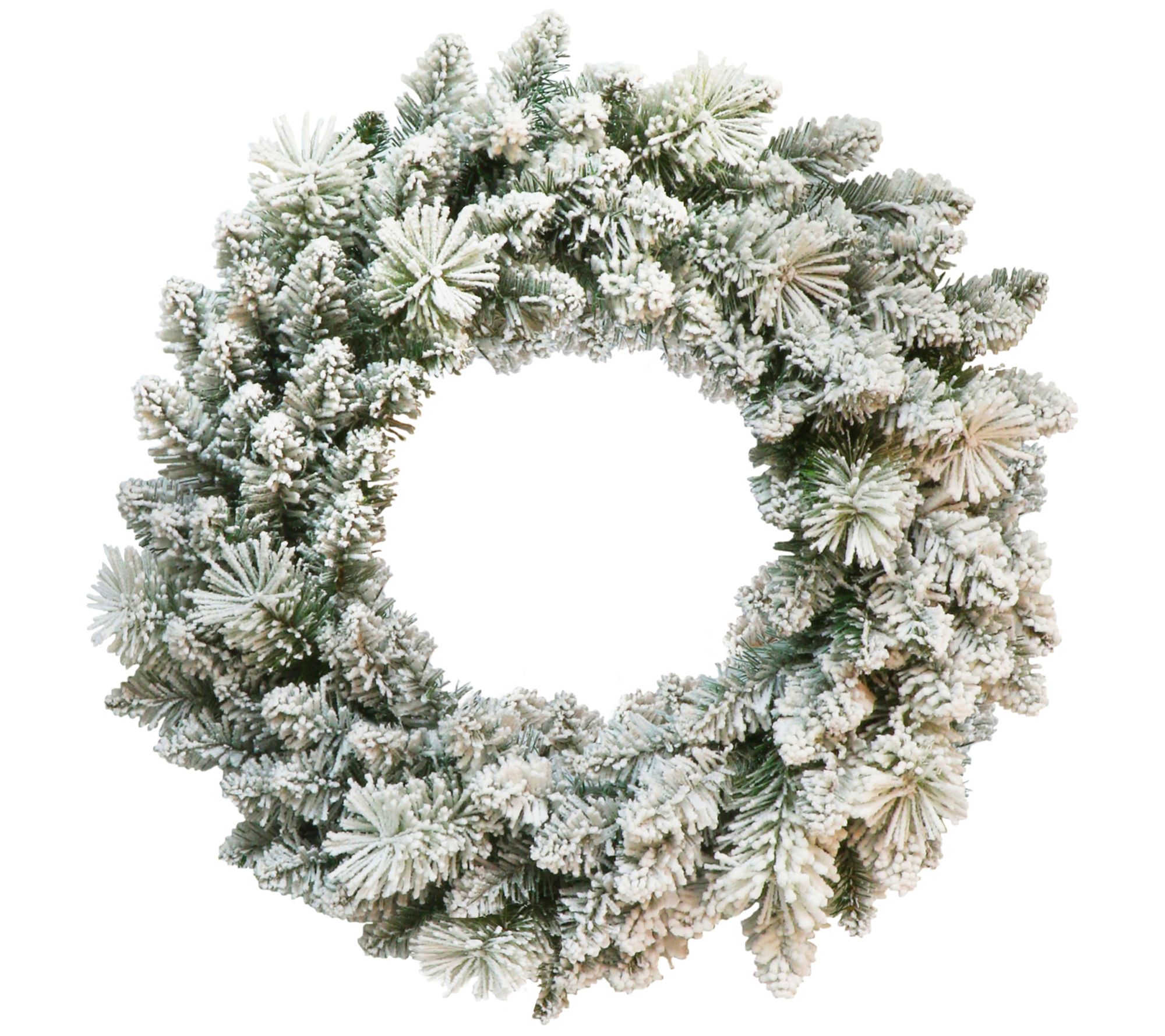 Puleo International 24" Flocked Spruce Wreath with 110 Tips