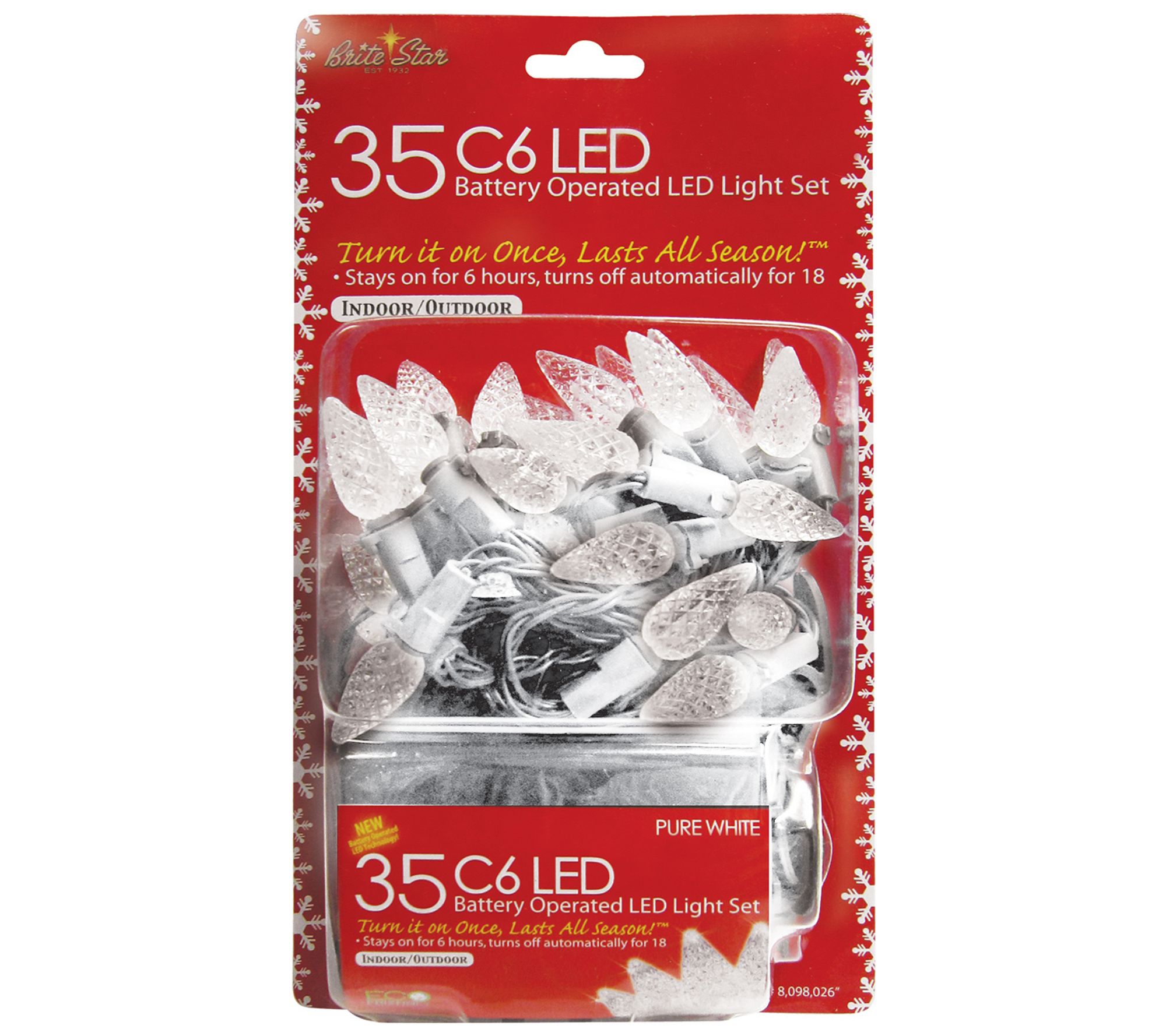 Brite Star B/OP 35 Lt C6 LED Light Set, Pure White, White Wire - QVC.com