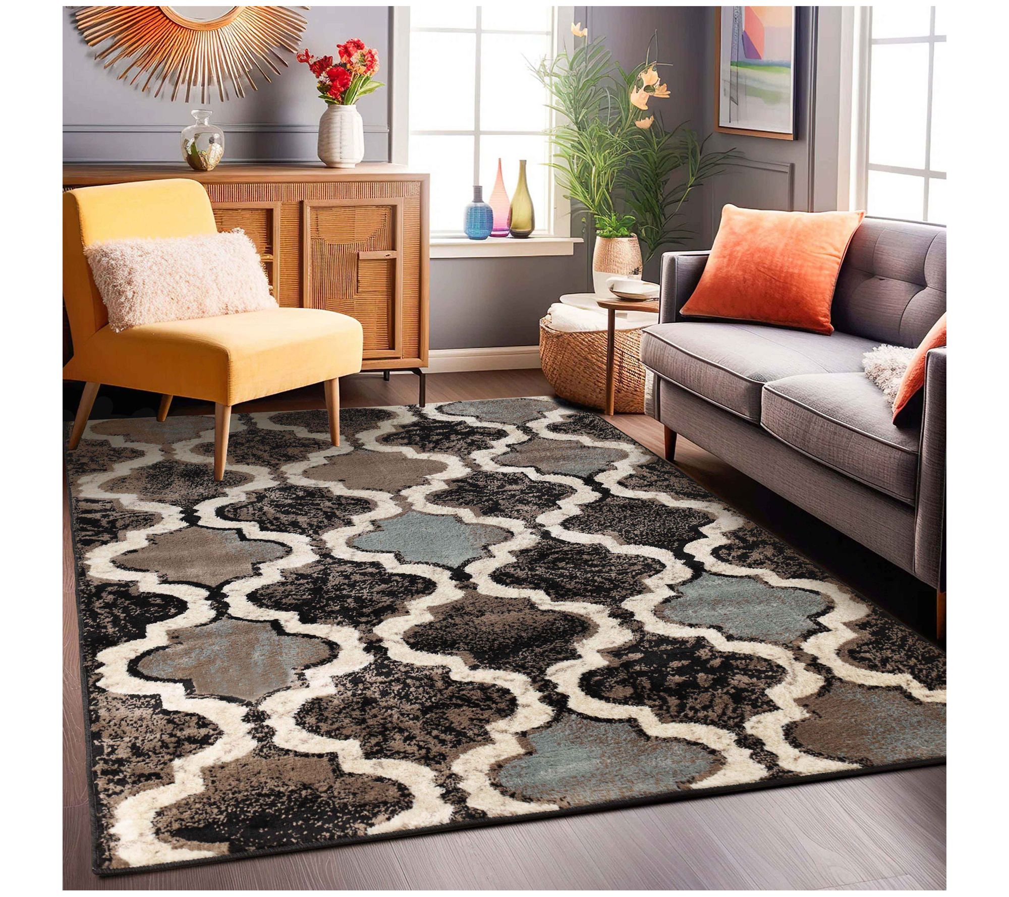 Superior Moroccan Geometric Contemporary6x9 Area Rug