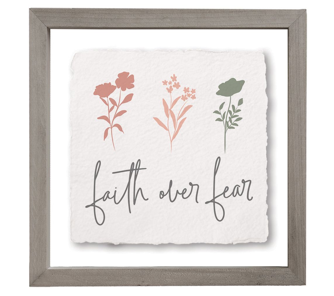Sincere Surroundings 10" Faith Over Fear Floating Frame Art