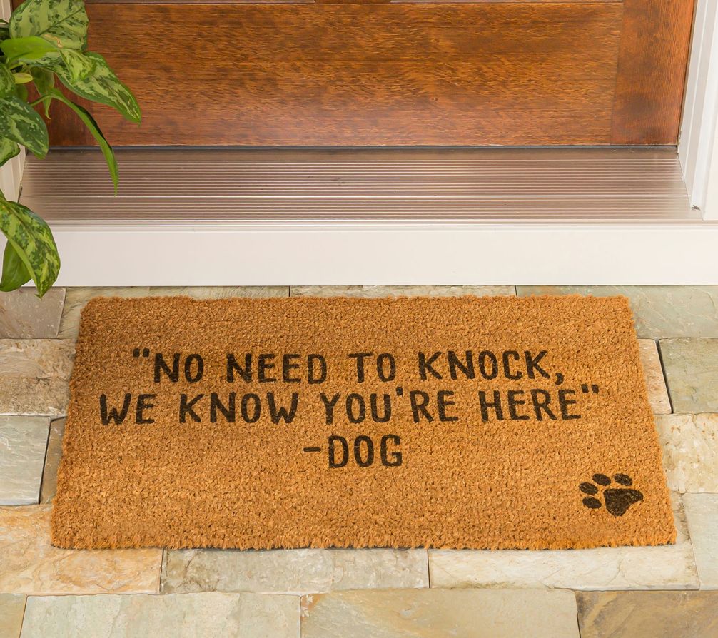 Evergreen "Don't knock, the Dogs know you are here" 16x28 Mat