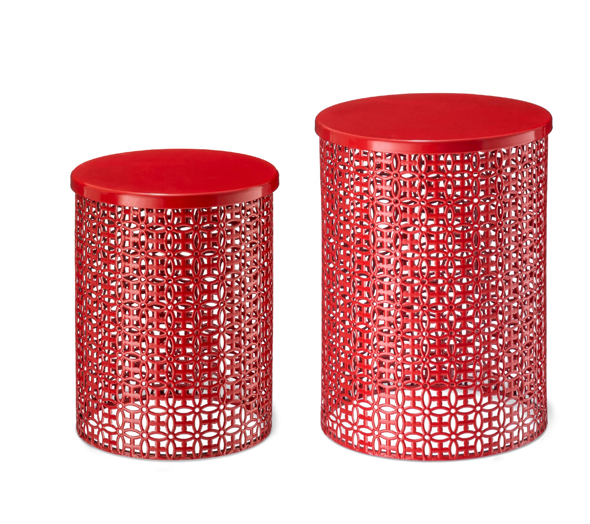 Glitzhome Multi functional Wove n Garden Stools or Tables S/2