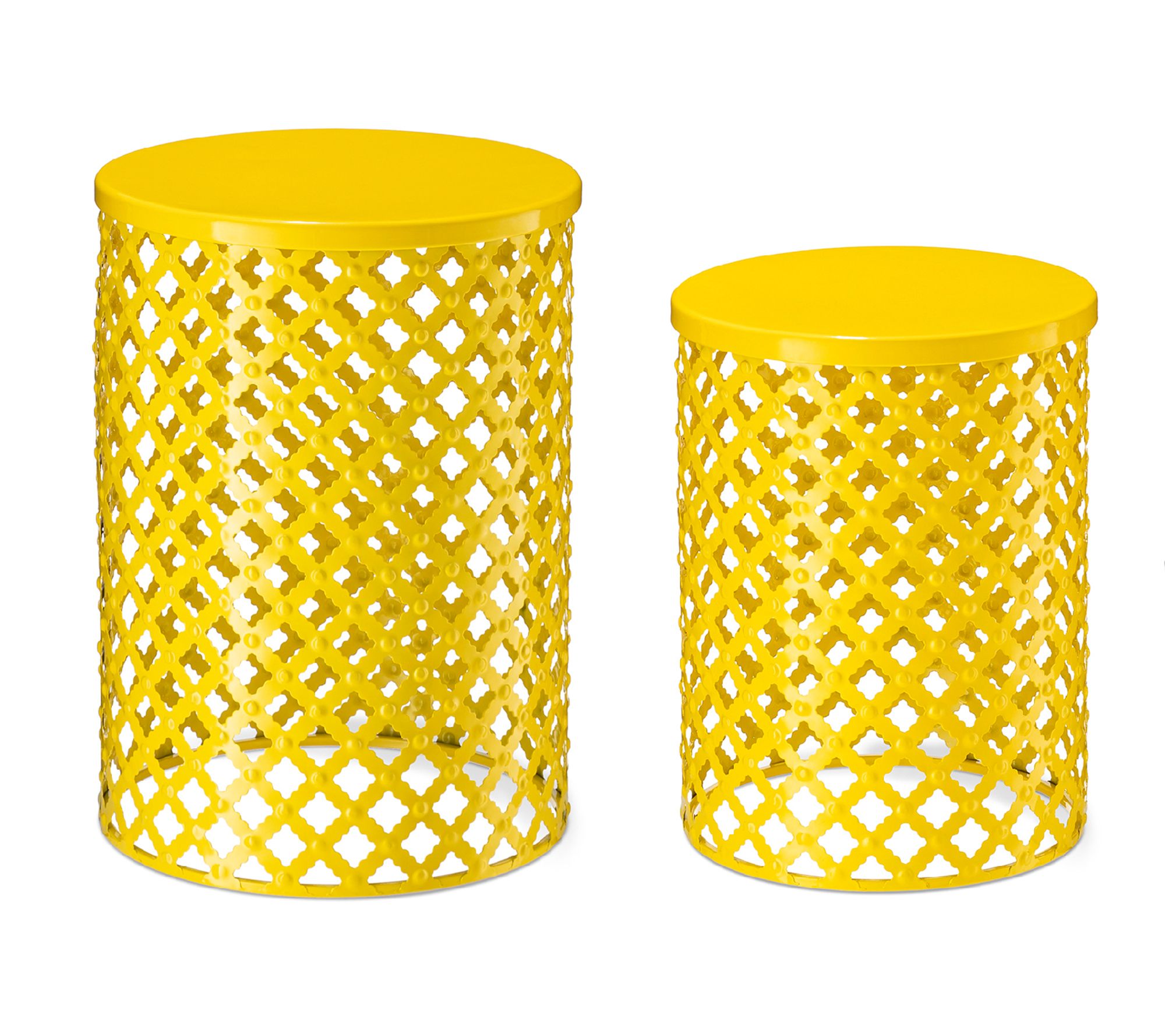 Glitzhome Multi functional Wove n Garden Stools or Tables S/2