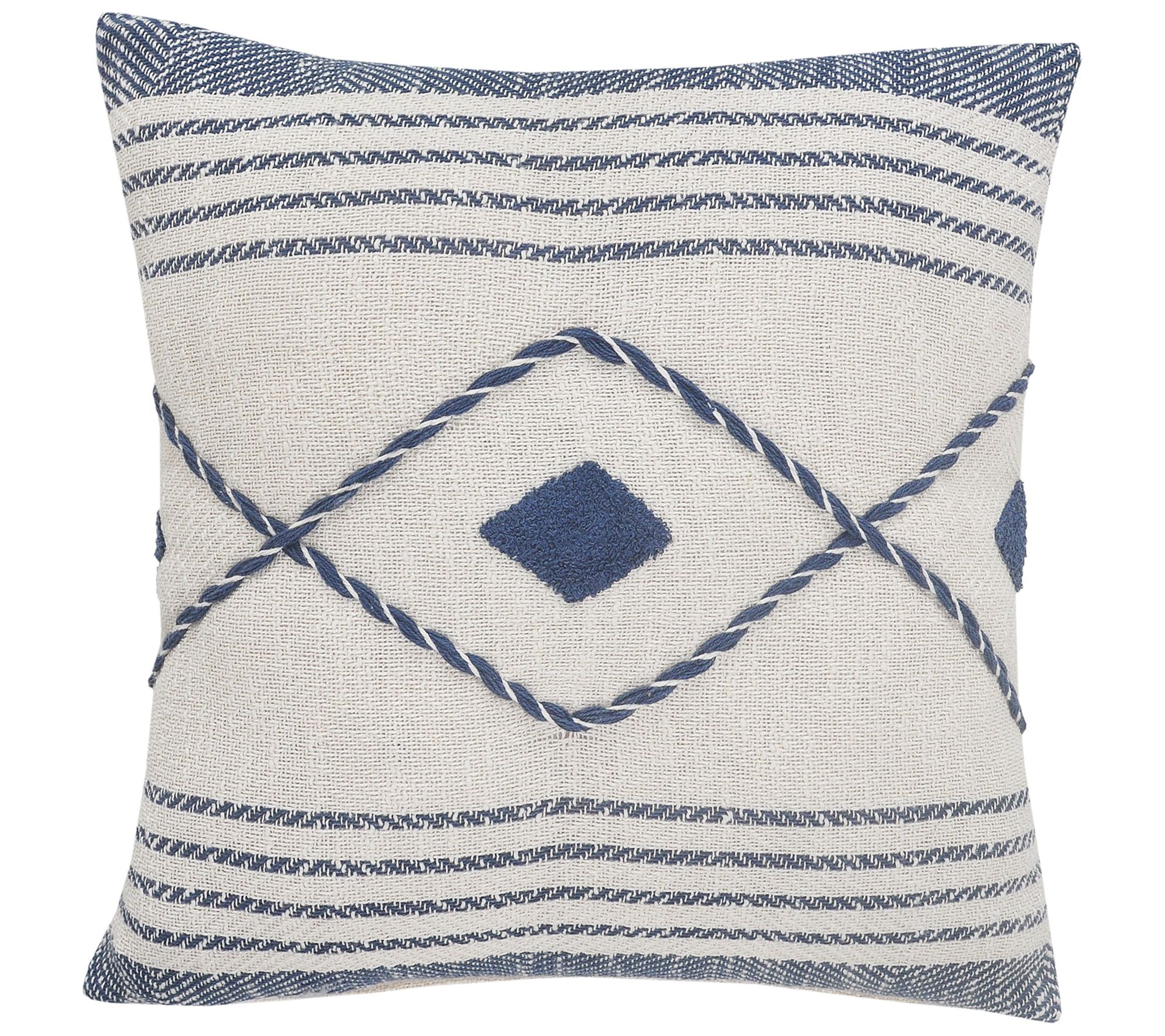 Ox Bay Coastal Edge Geometric Diamond Throw Pillow