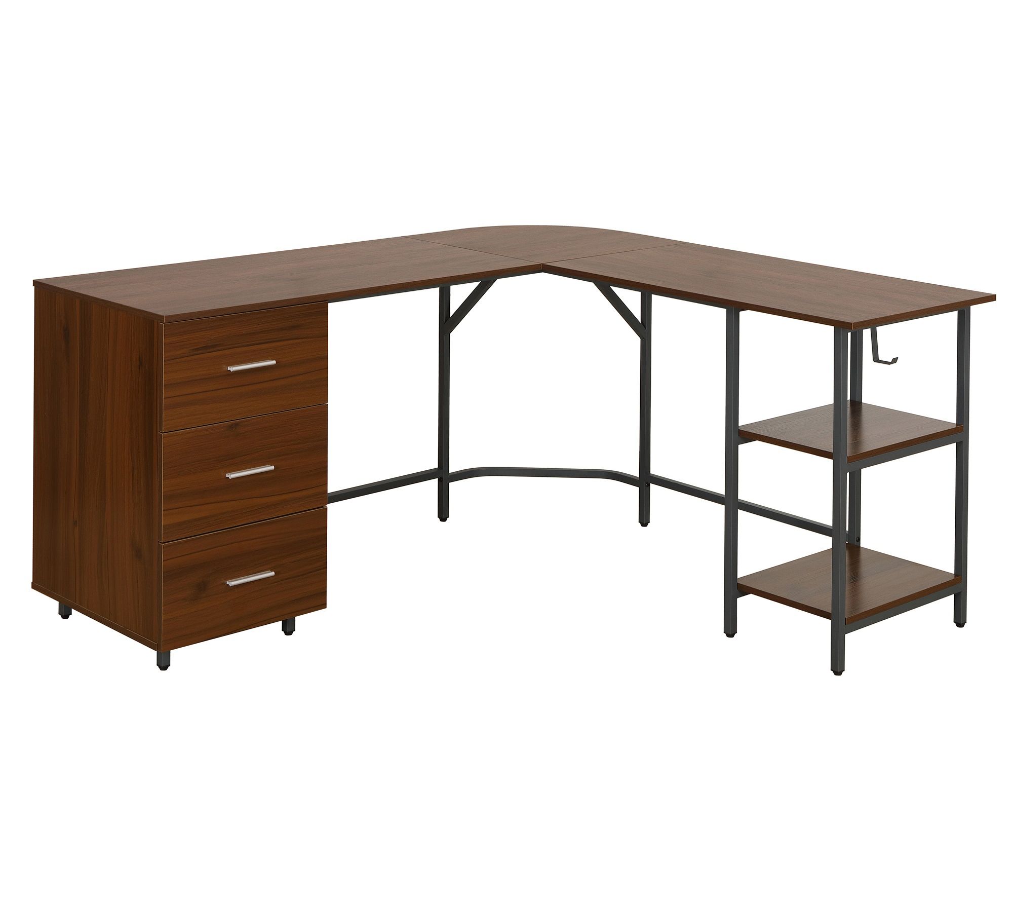 TECHNI MOBILI 59"W L-Shape Home Office Two-Tone Desk