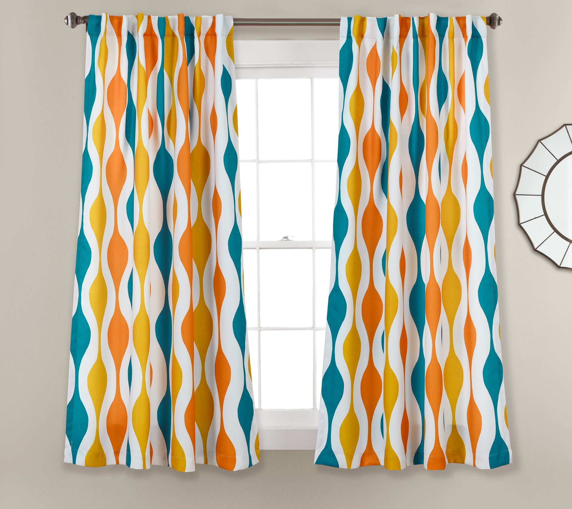 Mid Century Geo Light Filter  52X63 Set by LushDecor