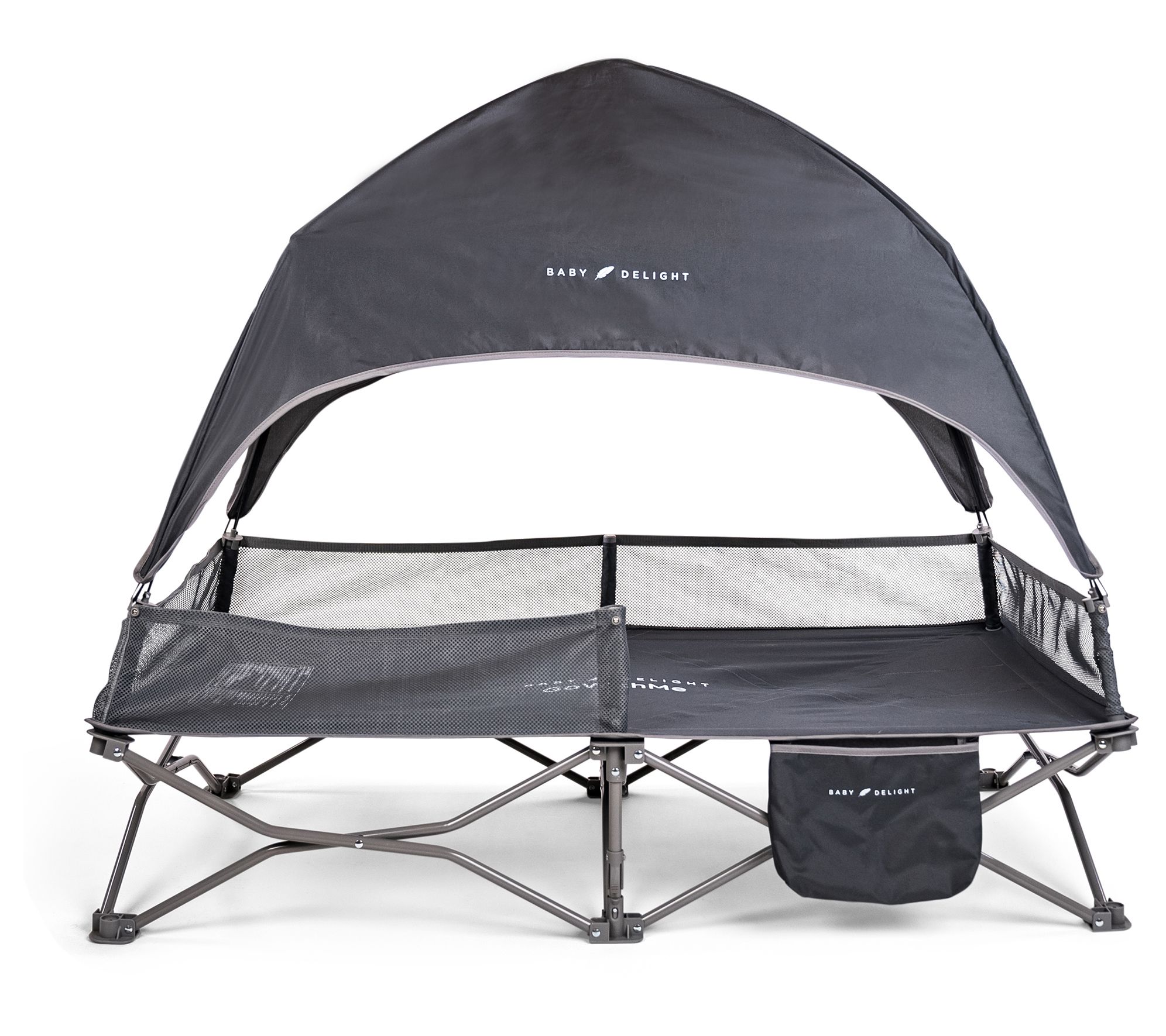 Go With Me Bungalow Deluxe Portable Travel Cot Grey