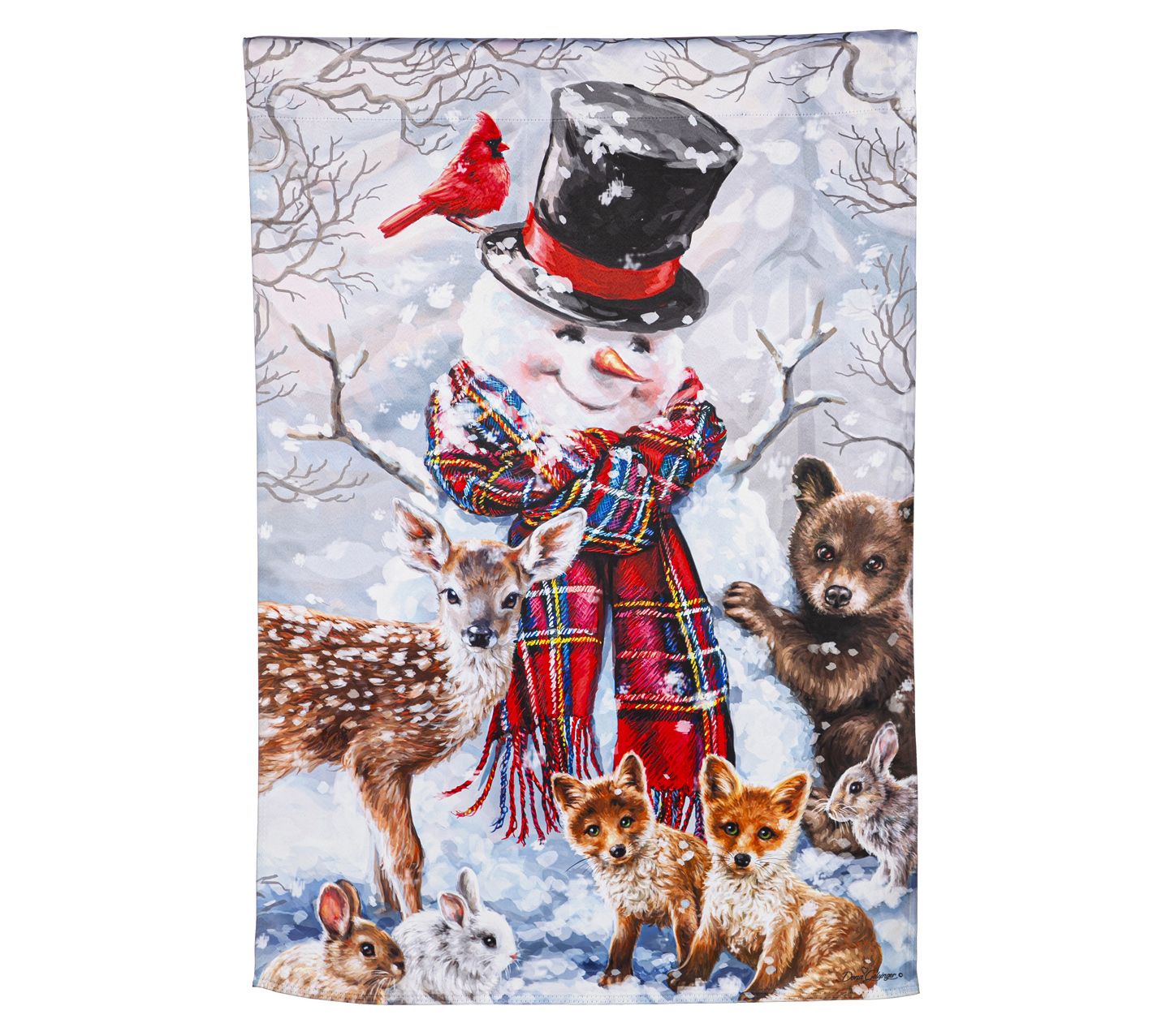 Evergreen Forest Friends House Suede Flag