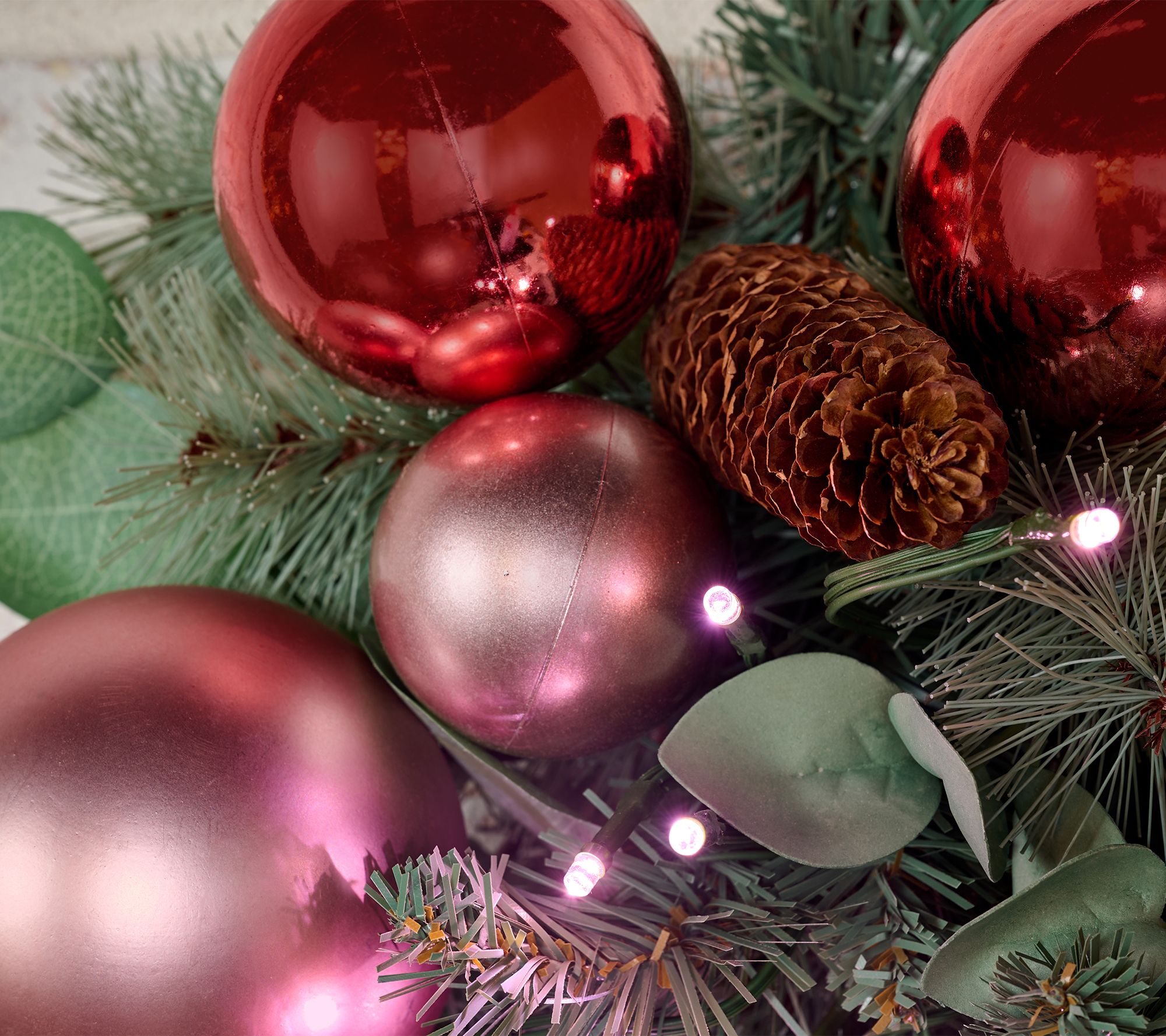 30" Oversized Illuminated Ornament Wreath by Kim Gravel