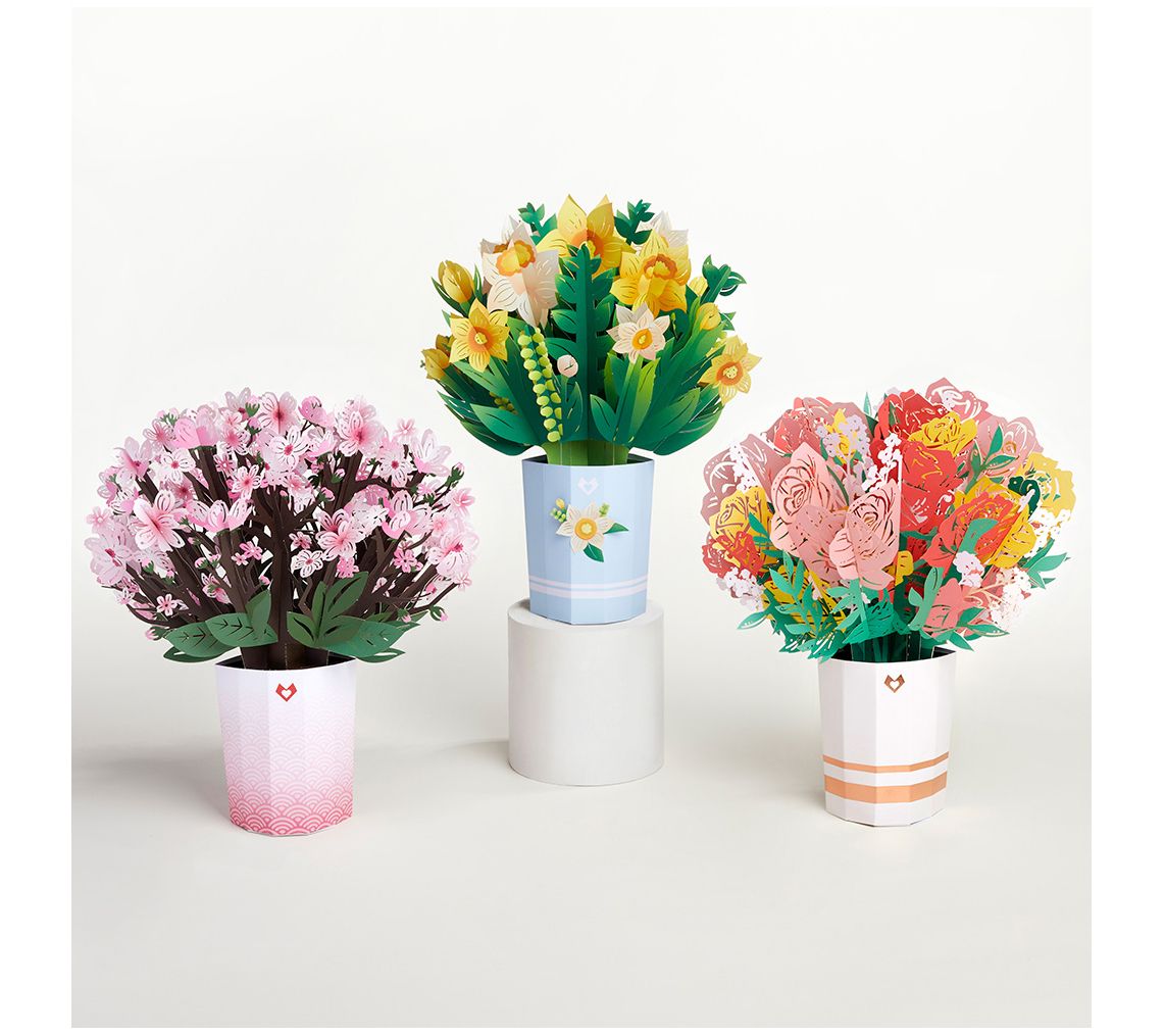 Lovepop Set of 3 Pop-Up Flower Bouquets Assortment