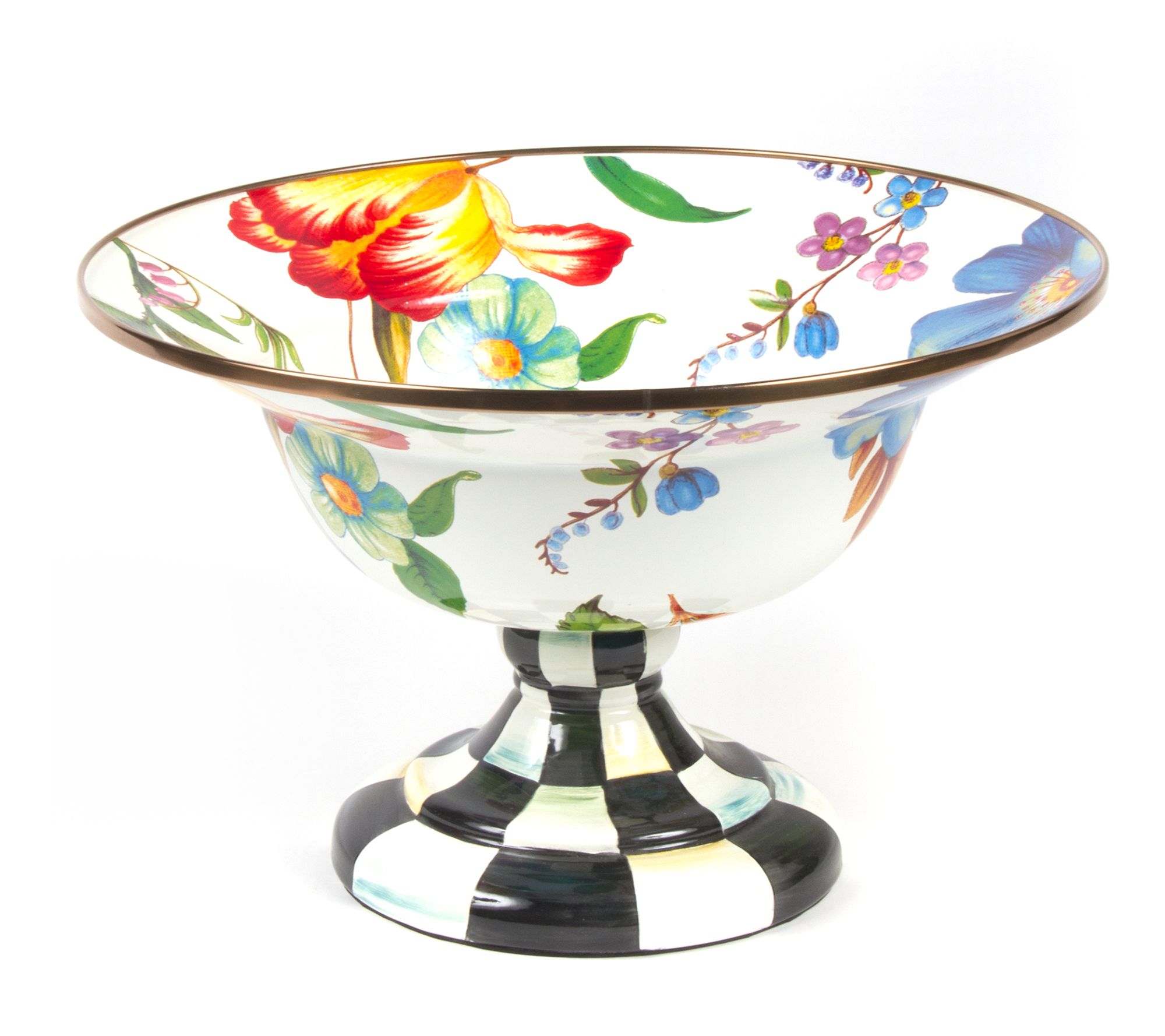 MacKenzie-Childs White Flower Market Large Comp ote