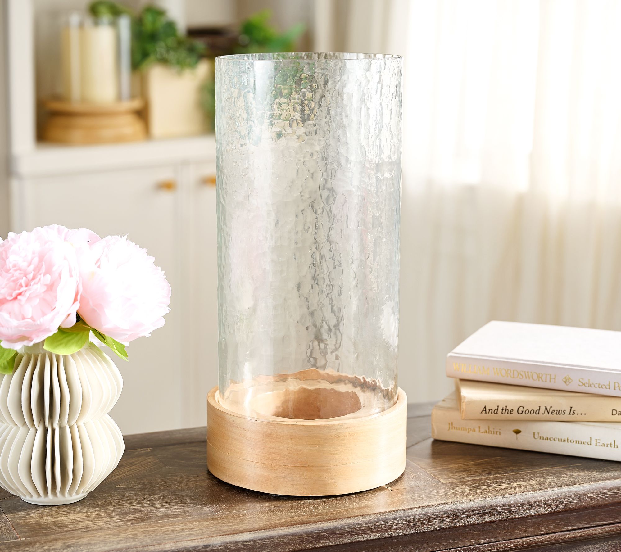 Primrose Hill 13.5" Hammered Glass Drop-In Hurricane