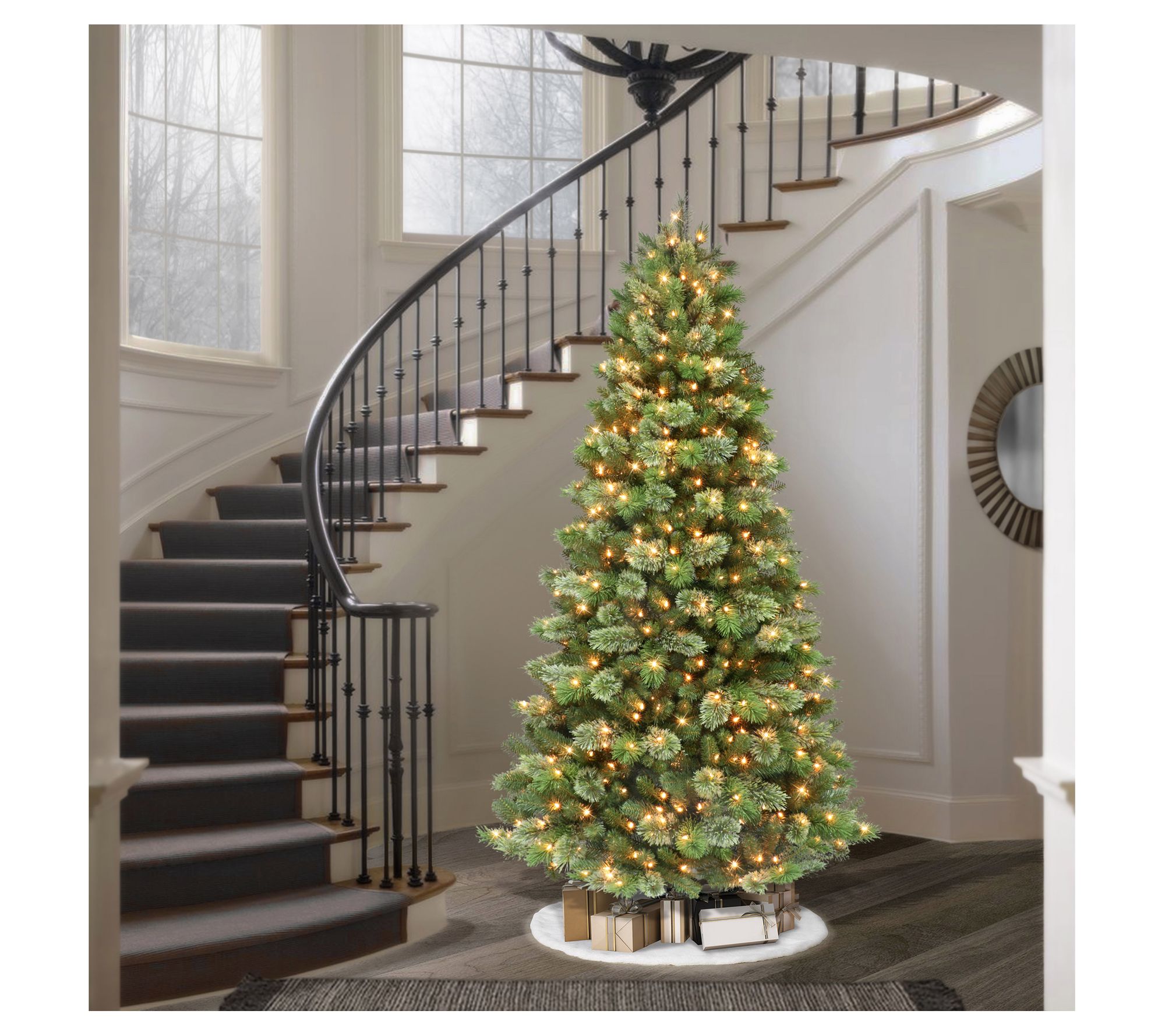 Puleo 7.5ft Pre-Lit Oklahoma Pine Artificial Christmas Tree