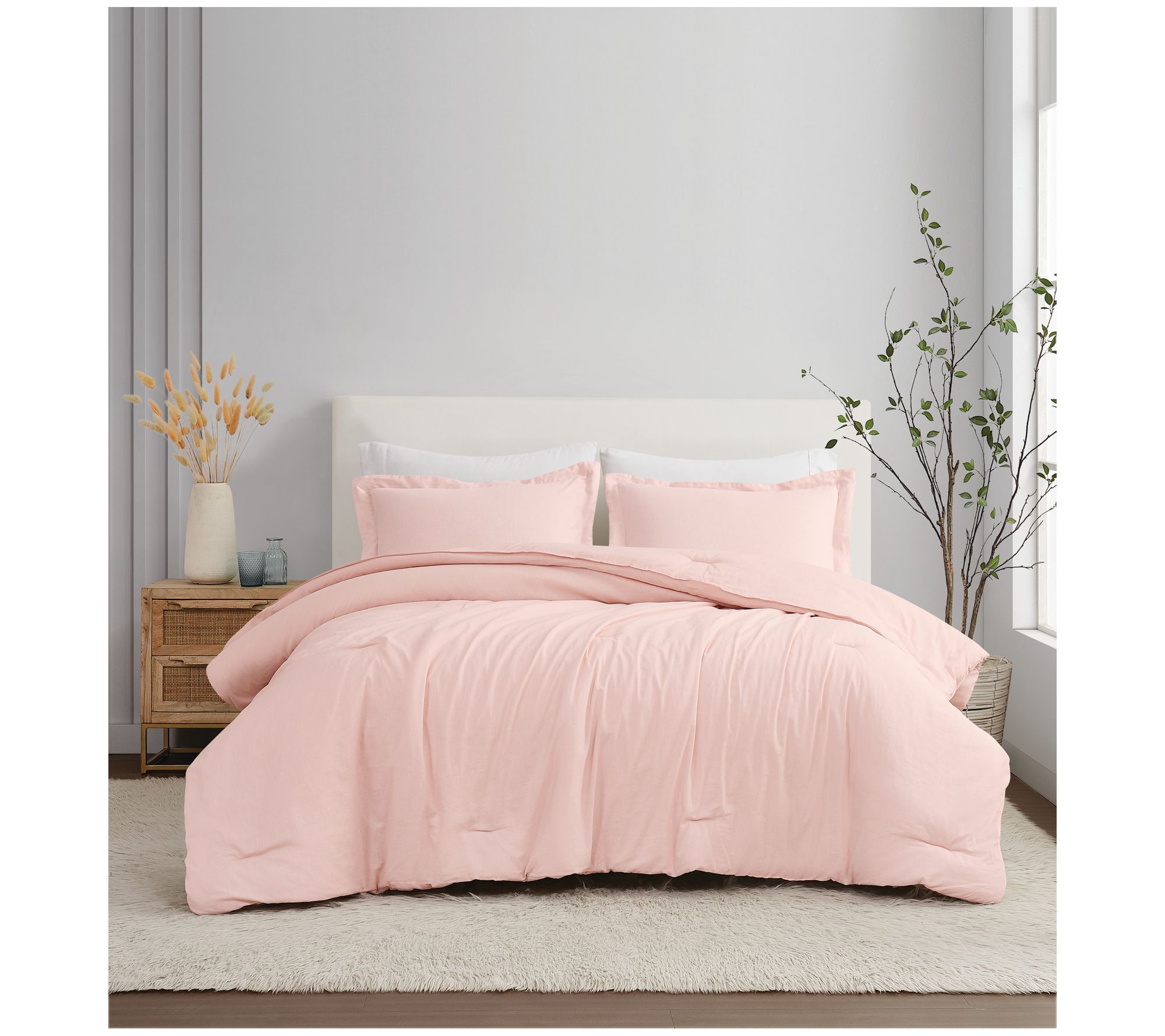 Brooklyn Loom Flax Linen Full/Queen 3 Piece Com forter Set