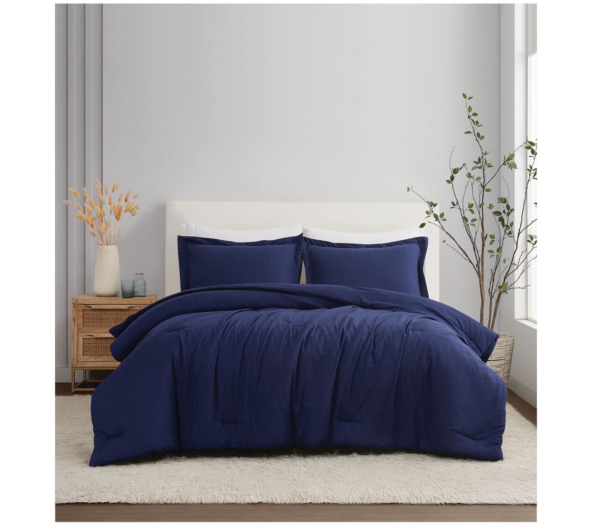 Brooklyn Loom Flax Linen Full/Queen 3 Piece Com forter Set