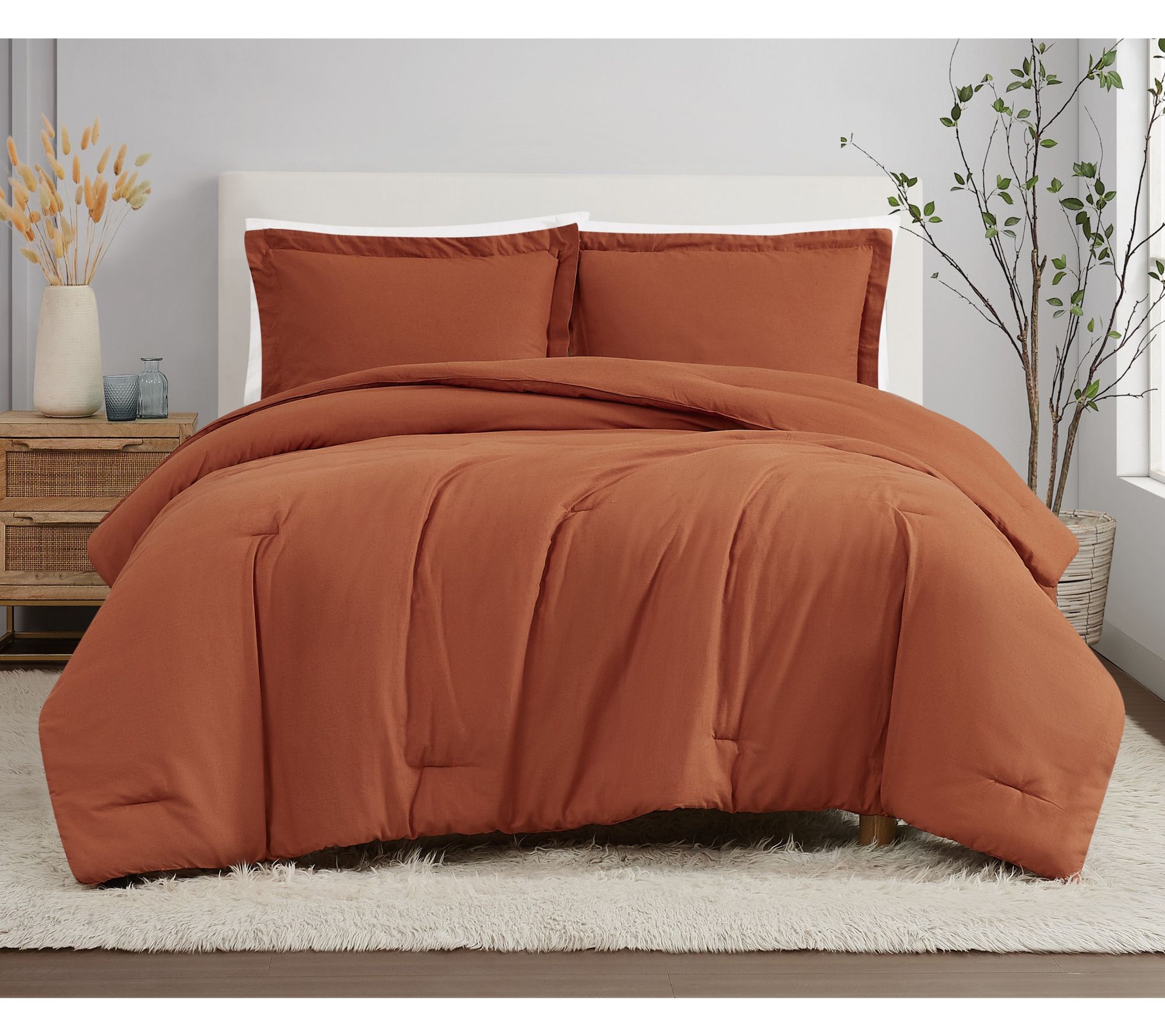 Brooklyn Loom Flax Linen Full/Queen 3 Piece Comforter Set