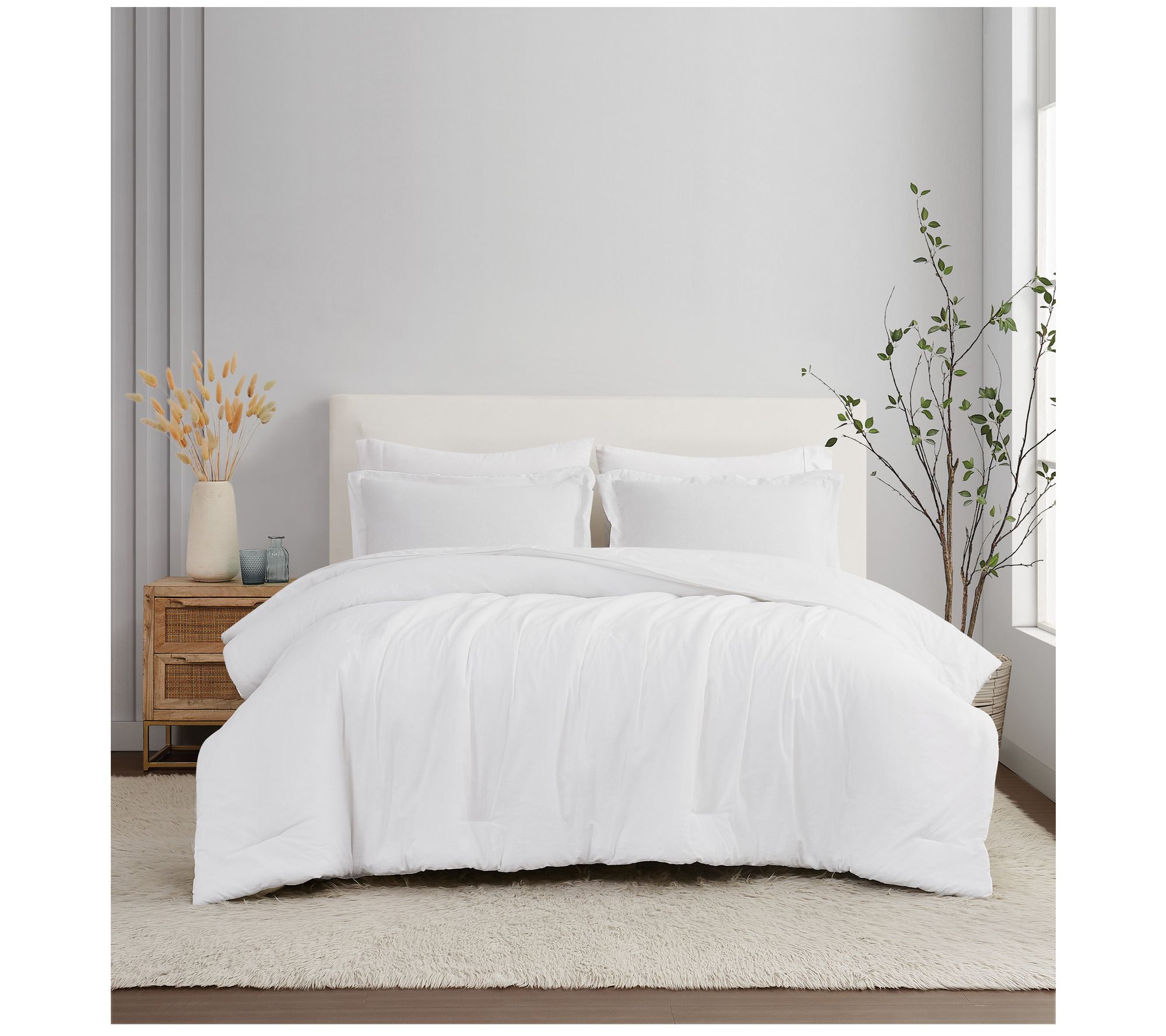 Brooklyn Loom Flax Linen Full/Queen 3 Piece Comforter Set