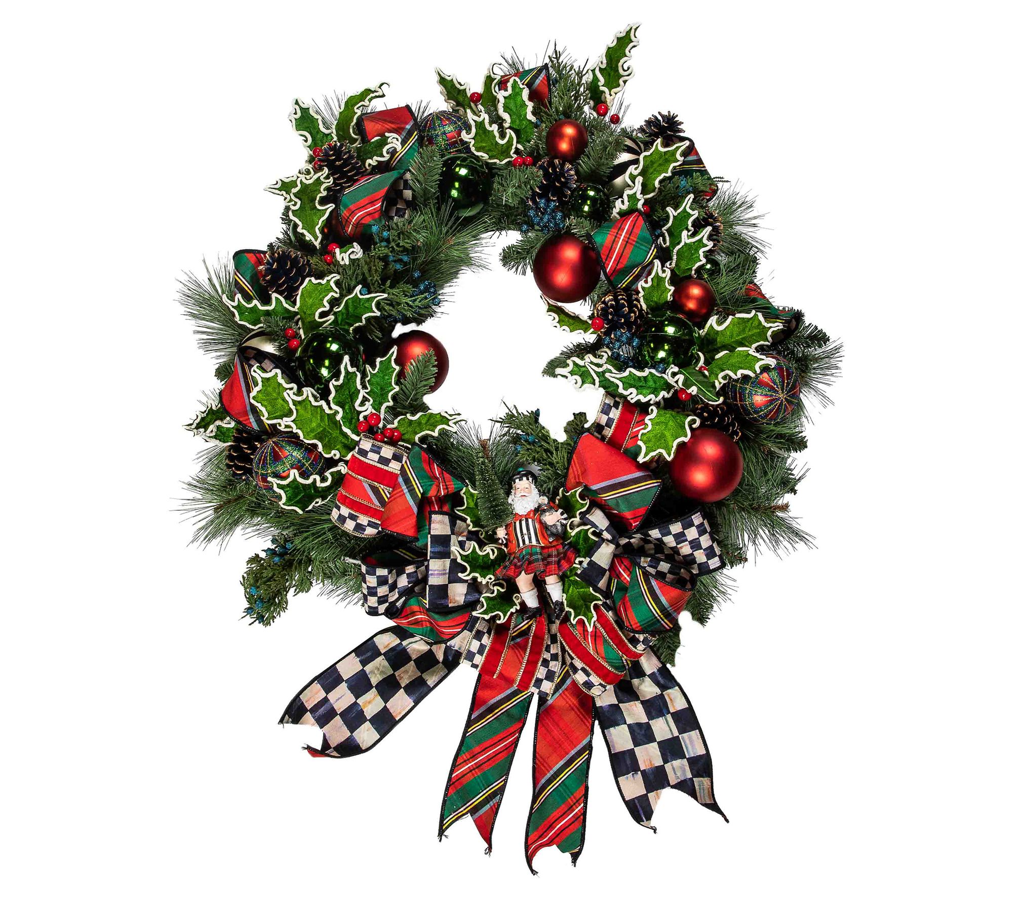 MacKenzie-Childs Tartastic Illuminated Wreath