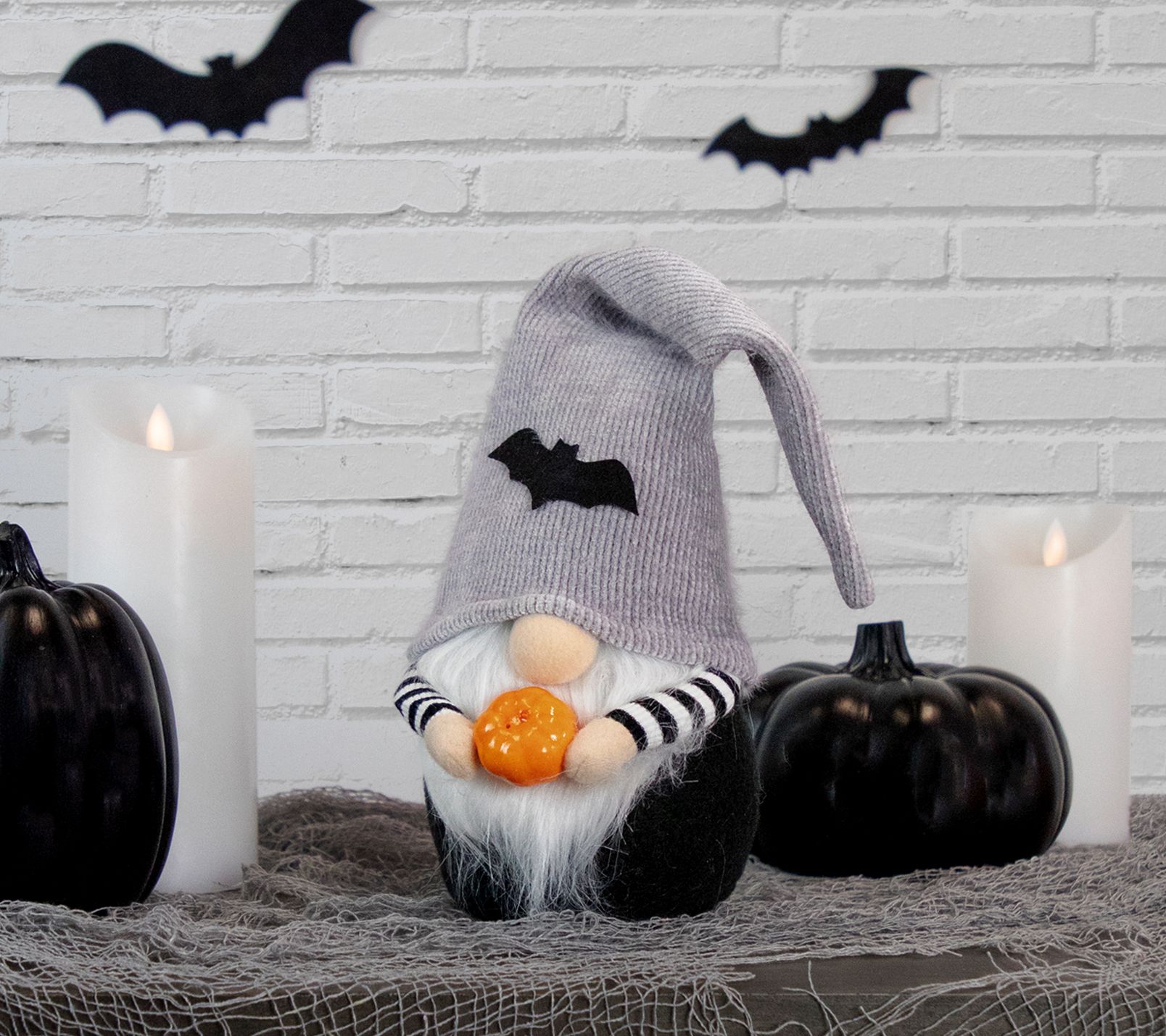 Northlight 9.5" Standing Gnome with Pumpkin Halloween Decor