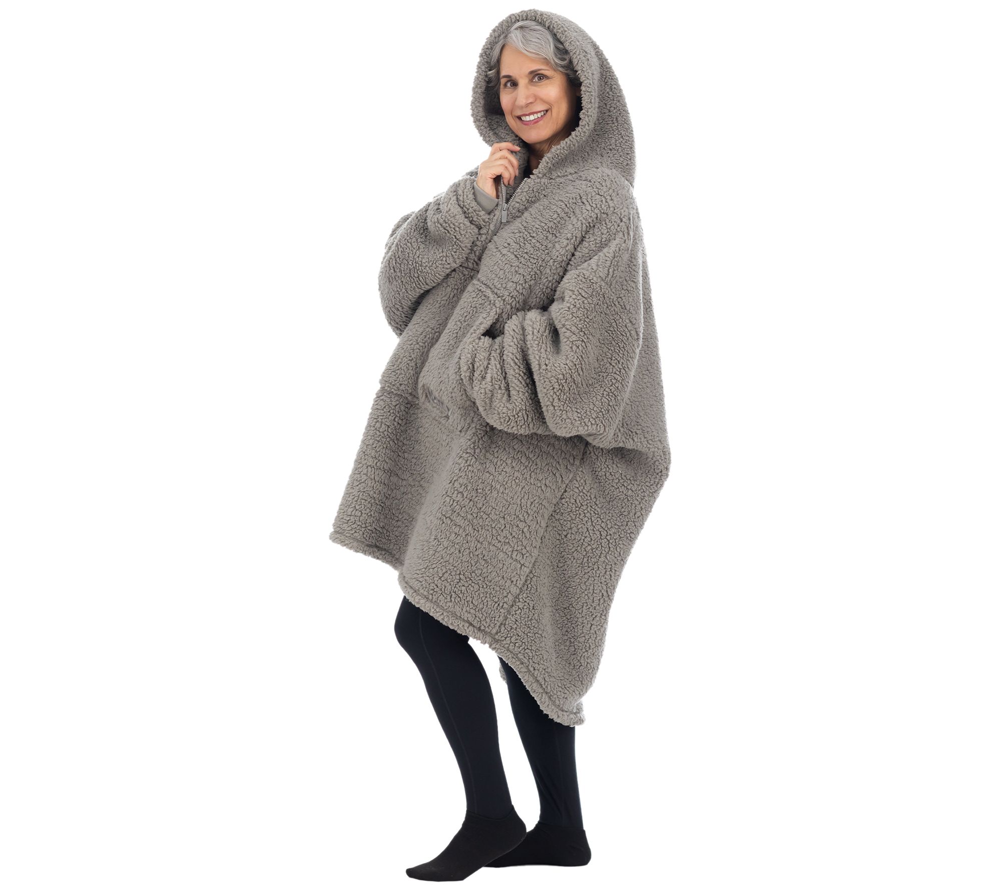 The Comfy Teddy Bear Quarter Zip Wearable Blanket