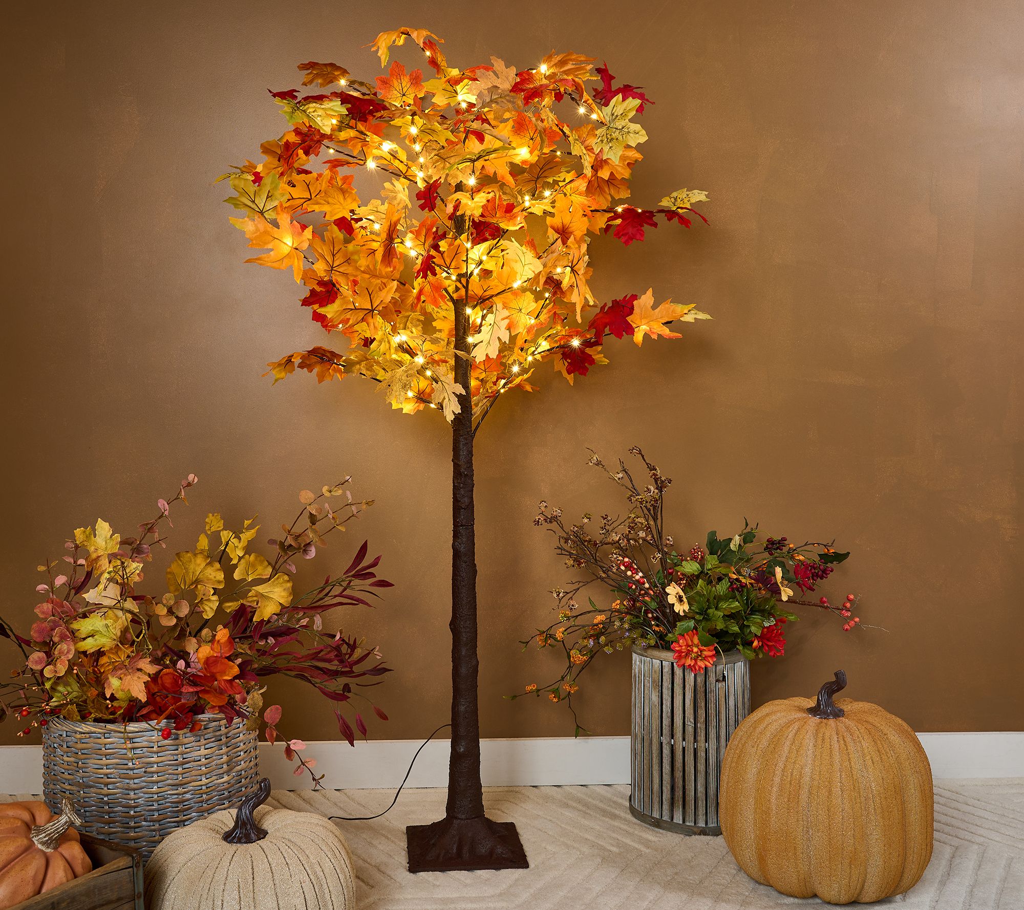 "As Is" 6' Indoor/Outdoor Illuminated Maple Leaf Tree by Valerie