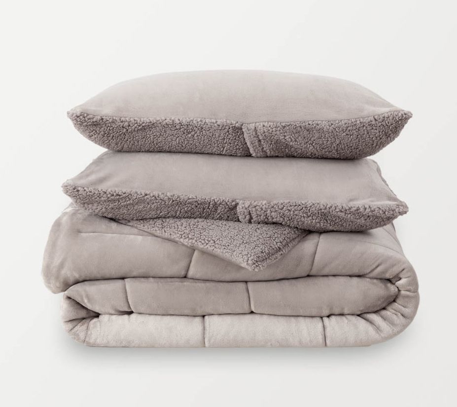 Berkshire Reversible VelvetLoft Sherpa Comforter Set - King