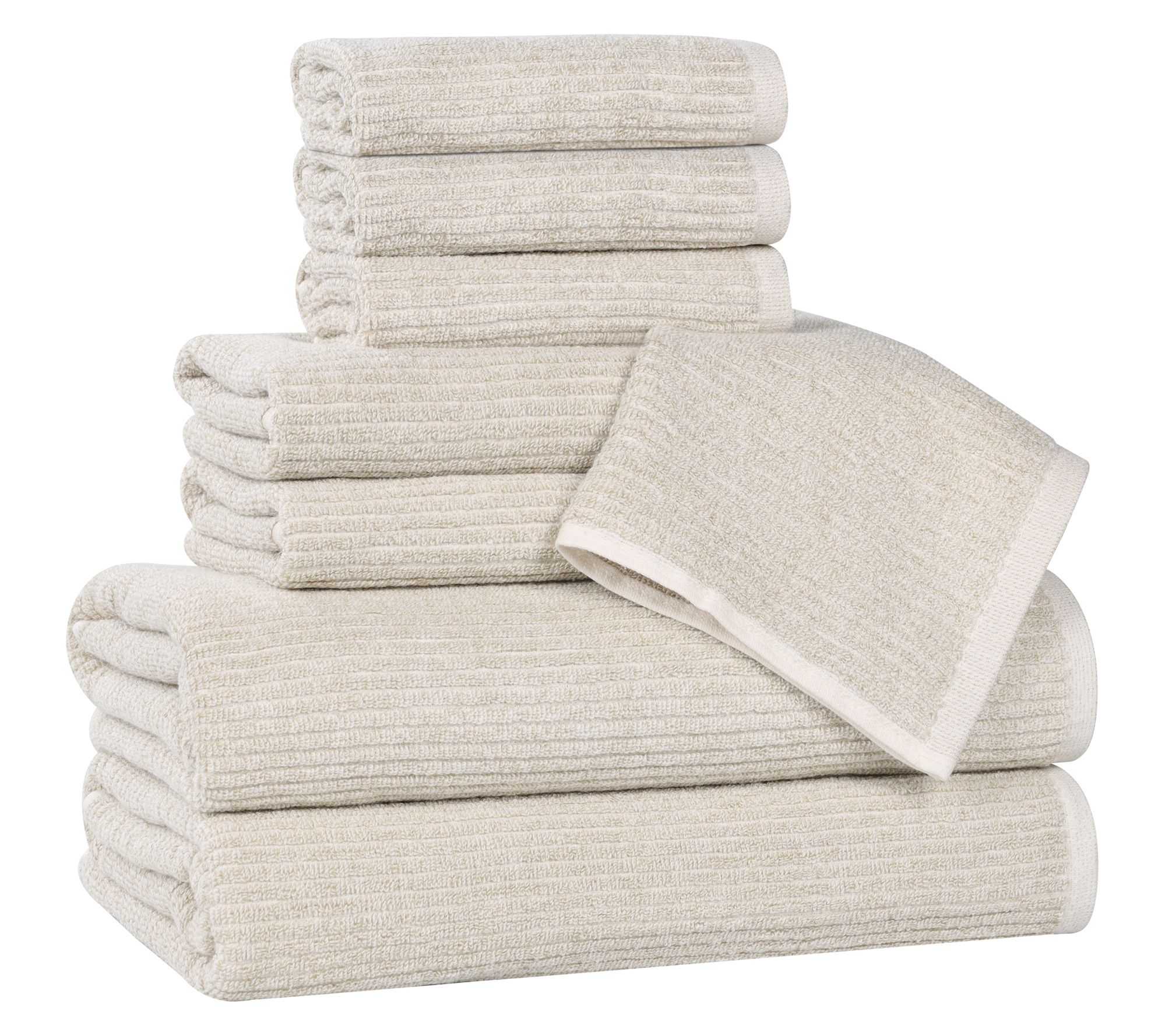 Superior Destin Cotton Blend Solid 8 Piece Towel Set
