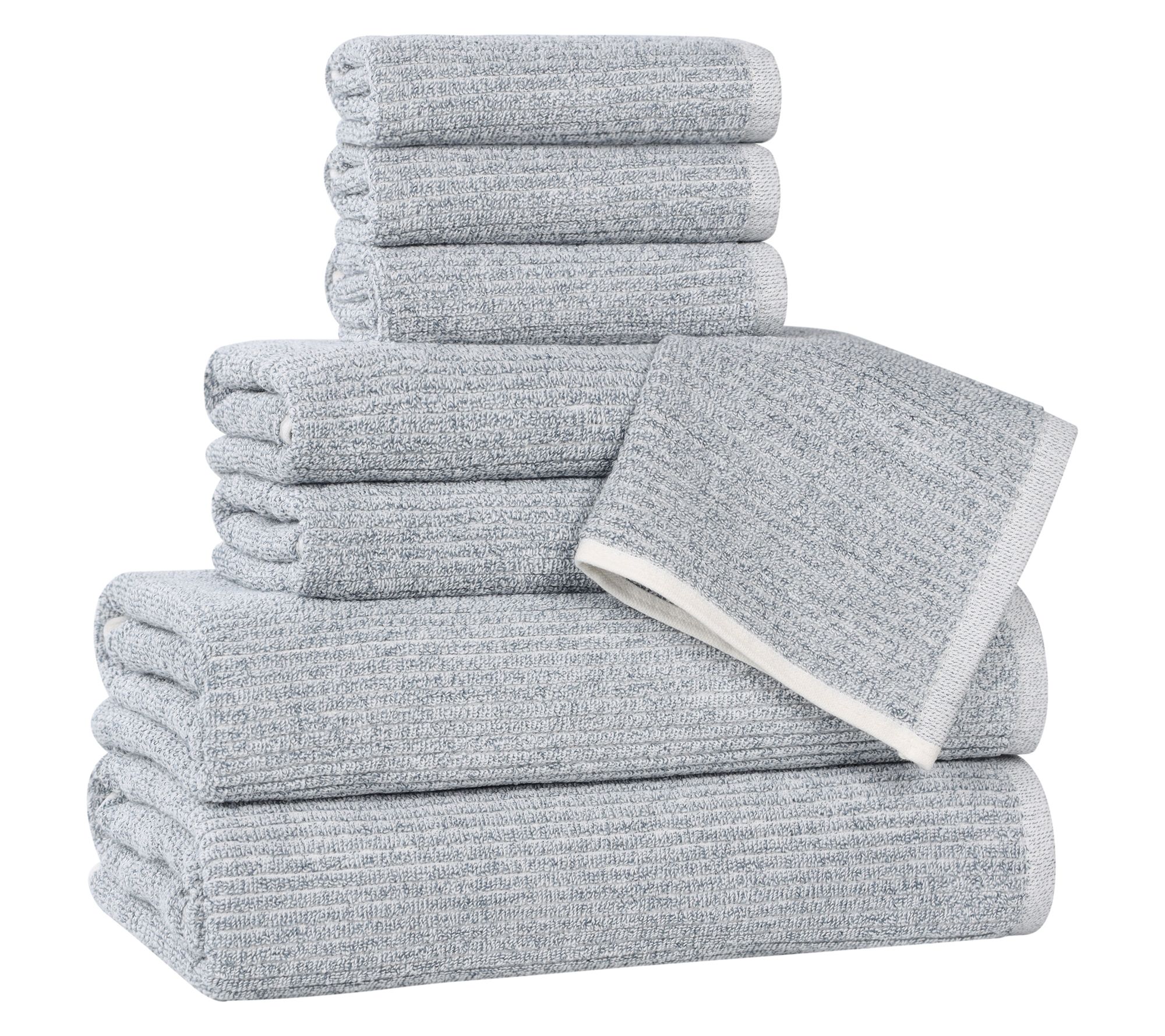 Superior Destin Cotton Blend Solid 8 Piece Towel Set