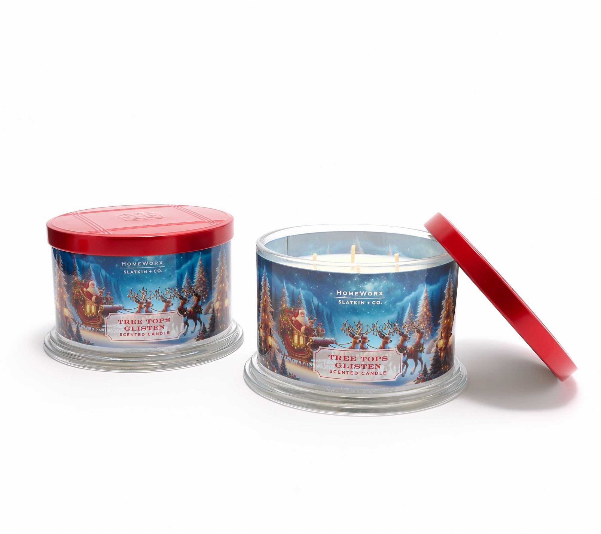 HomeWorx by Slatkin + Co. S/2 18oz Tree Top Glisten Candles
