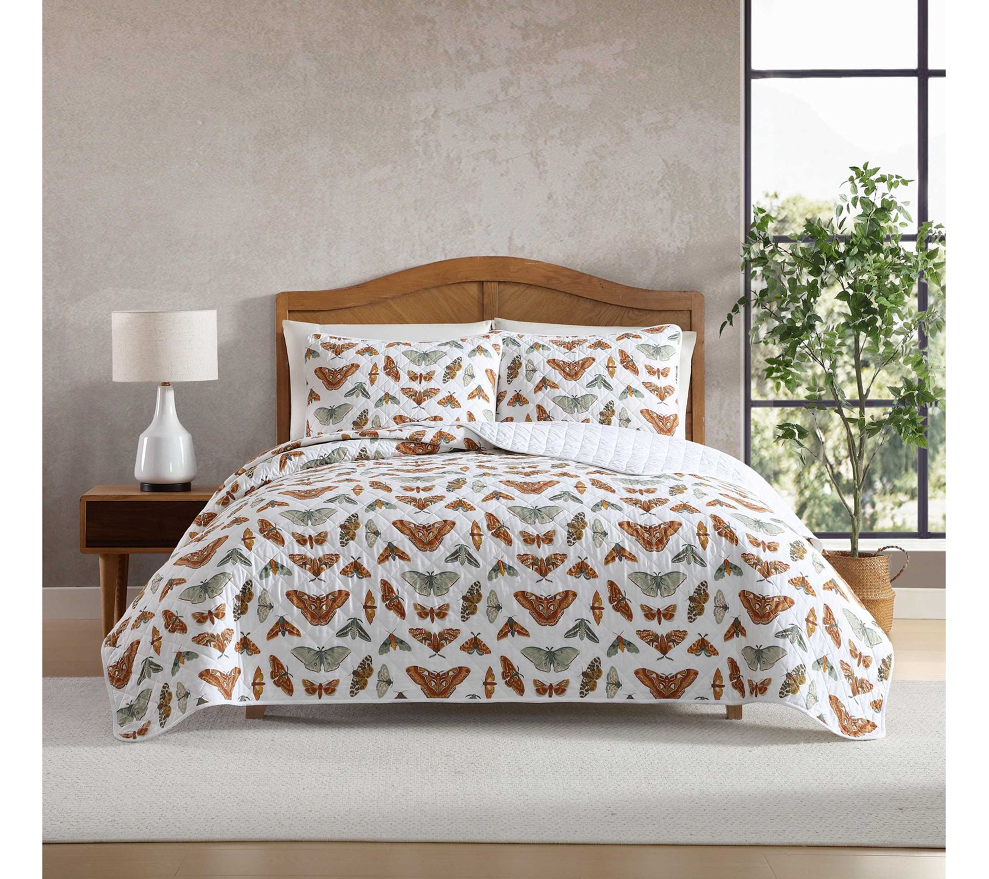Eddie Bauer Wilford Butterfly Beige King QuiltSham Set