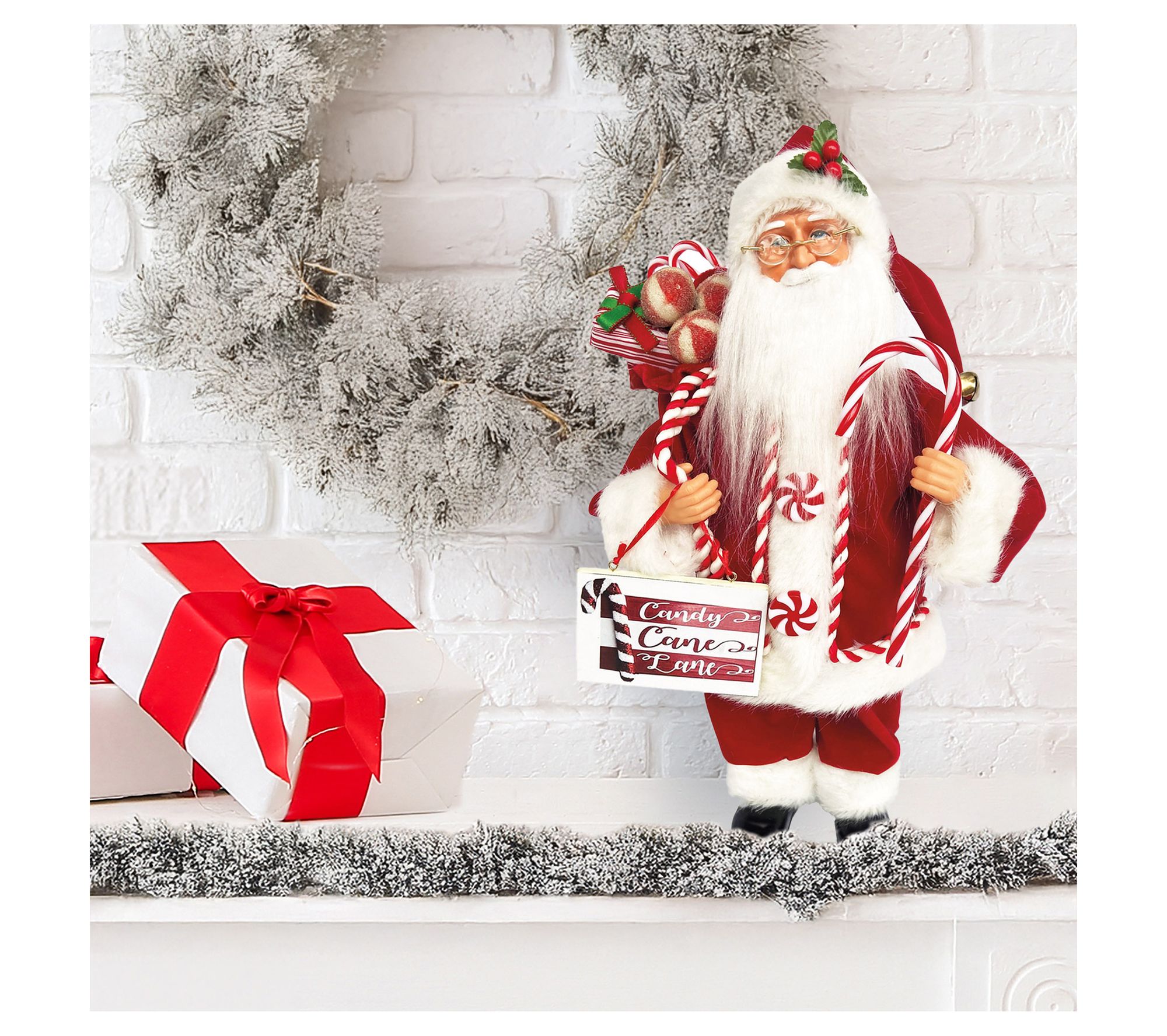 Santa's Workshop 15" Santa Loves Candy Canes